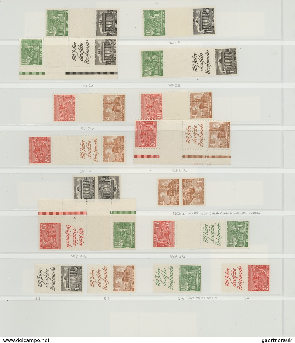 30102 Berlin - Zusammendrucke: 1949/1952, Berliner Bauten, Komplette Sammlung Aller 66 Zusammendrucke Aus - Zusammendrucke