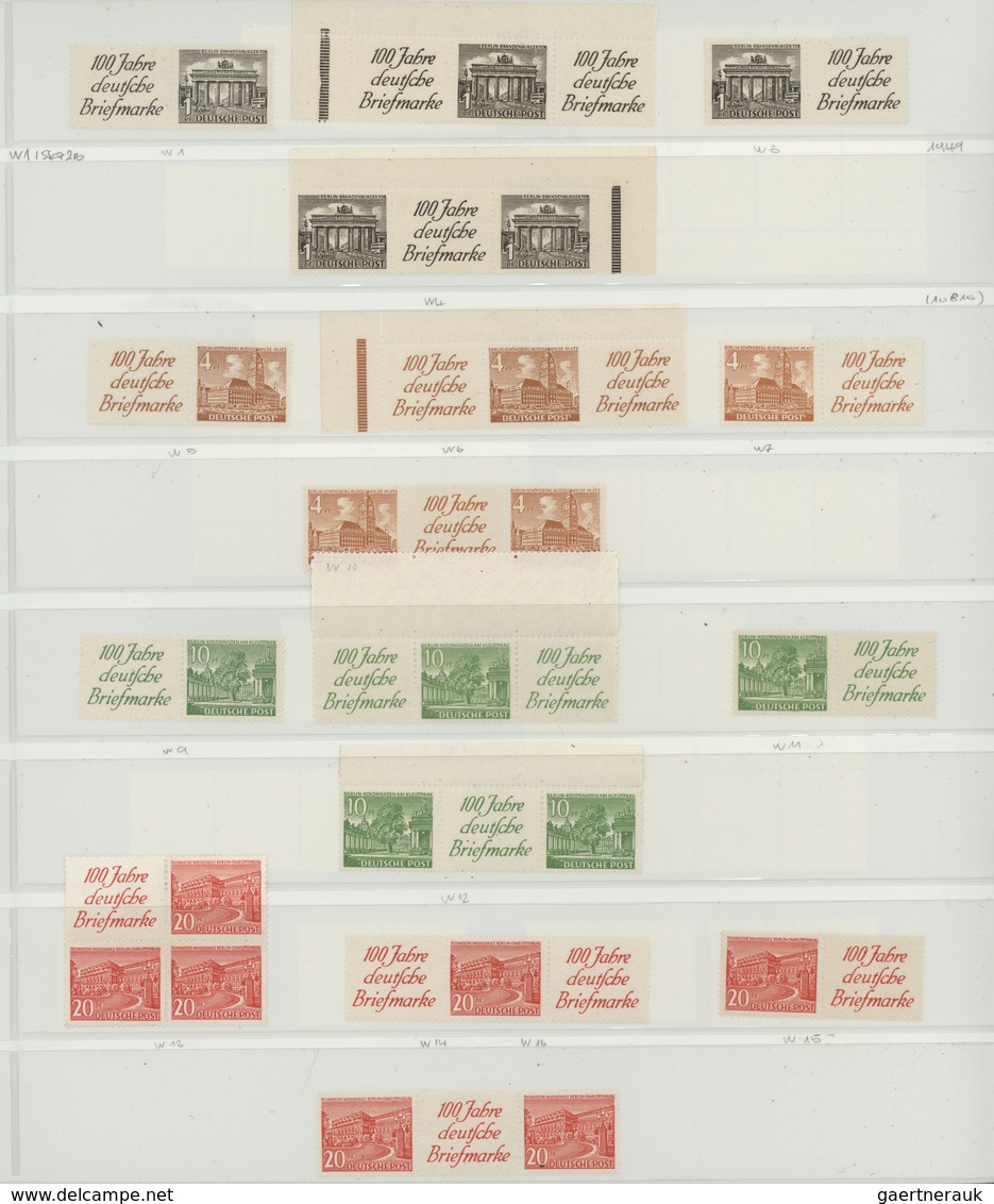 30102 Berlin - Zusammendrucke: 1949/1952, Berliner Bauten, Komplette Sammlung Aller 66 Zusammendrucke Aus - Zusammendrucke