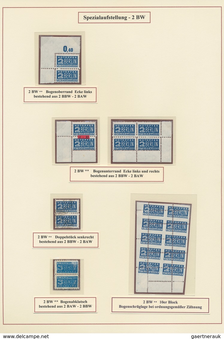 30109 Bizone - Zwangszuschlagsmarken: 1948/1949, umfangreiche Spezialsammlung Berliner Notopfer mit ca.570