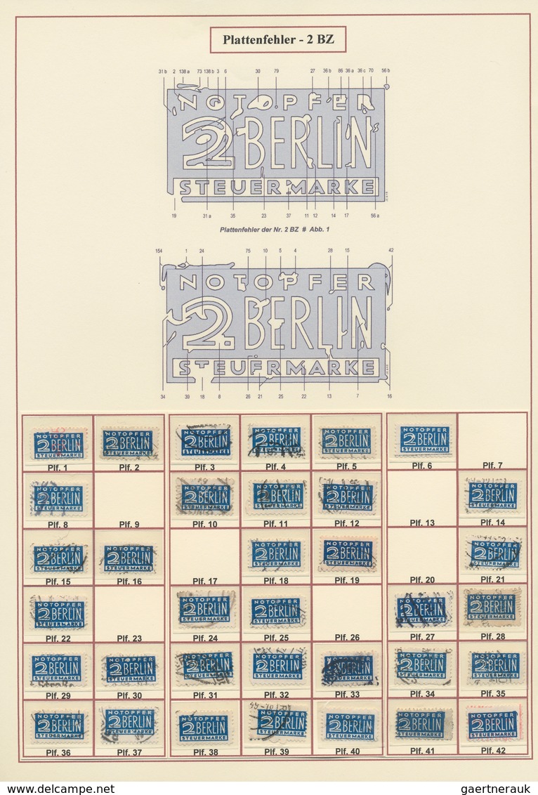 30109 Bizone - Zwangszuschlagsmarken: 1948/1949, umfangreiche Spezialsammlung Berliner Notopfer mit ca.570