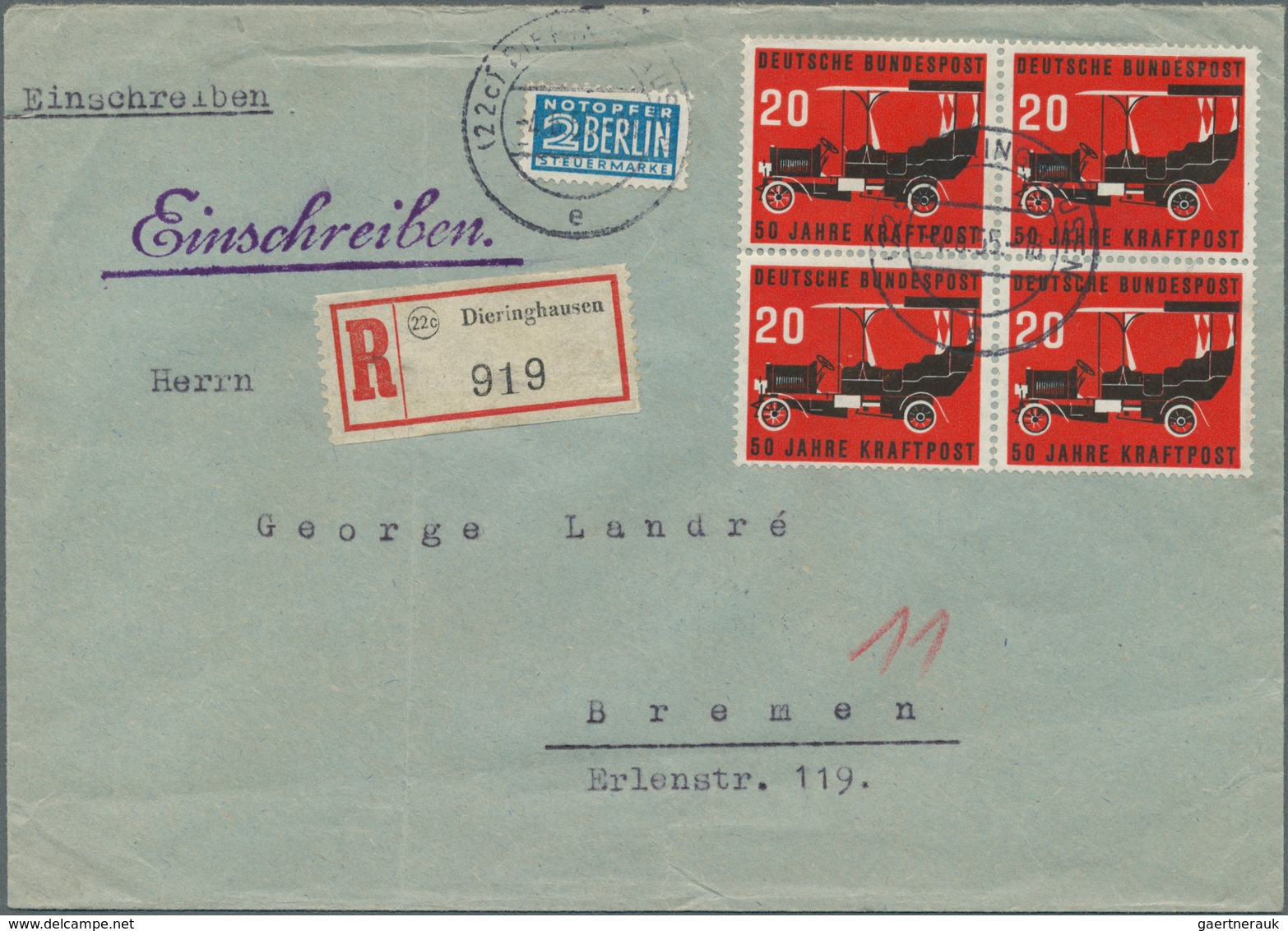 30113 Bundesrepublik Deutschland: 1949/1955, Partie Mit 23 Besseren Belegen Mit Sondermarken-Frankatur, Da - Andere & Zonder Classificatie