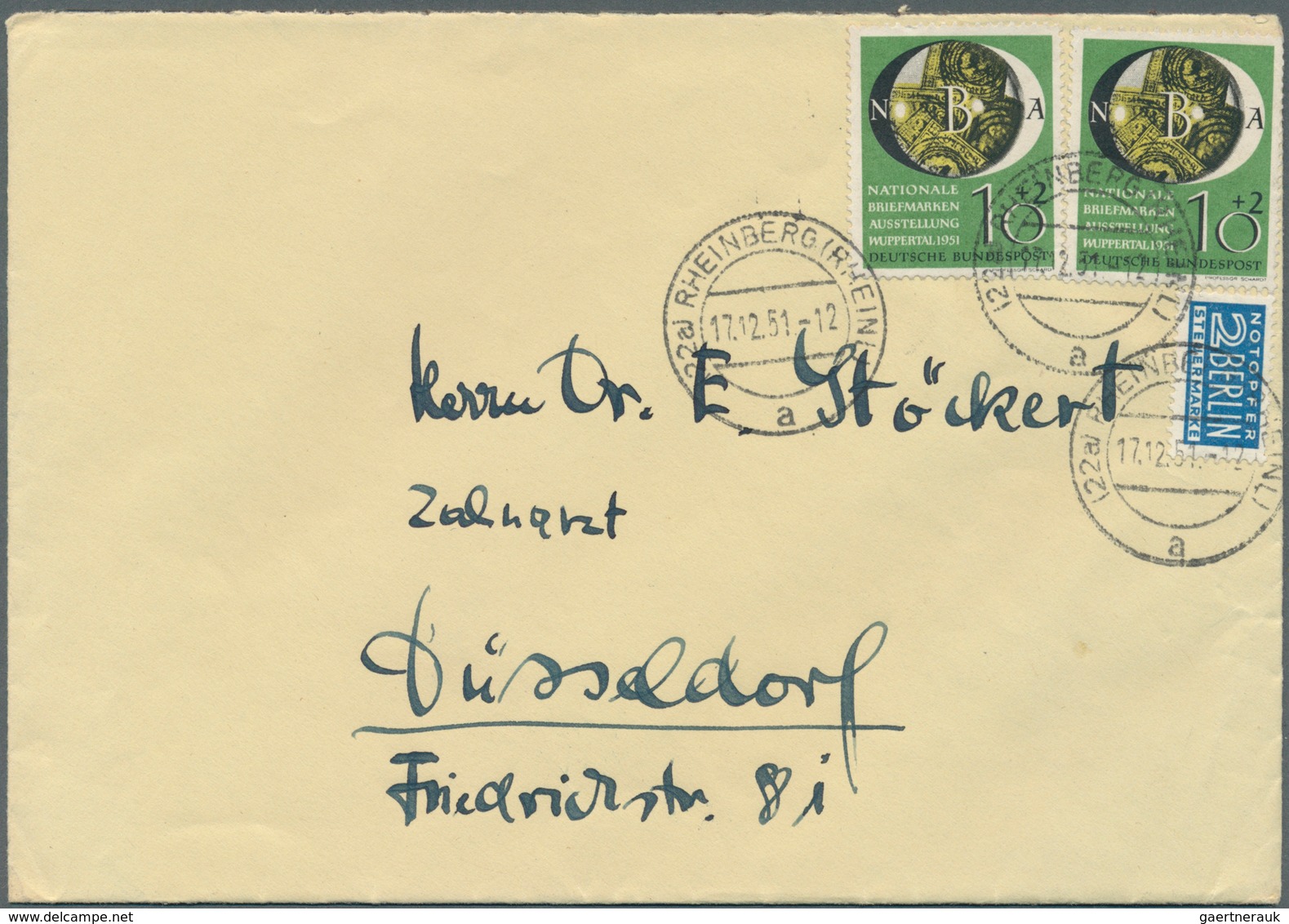 30113 Bundesrepublik Deutschland: 1949/1955, Partie mit 23 besseren Belegen mit Sondermarken-Frankatur, da