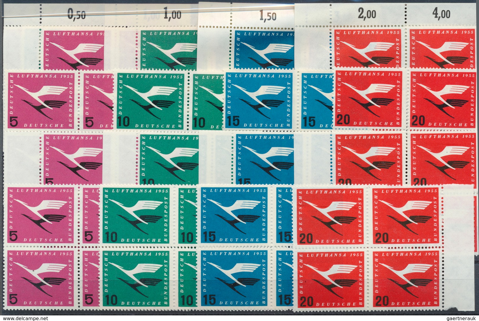 30142 Bundesrepublik Deutschland: 1955, Lufthansa Per 220mal Postfrisch. MiNr. 205/08, 6.600,- ?. - Andere & Zonder Classificatie