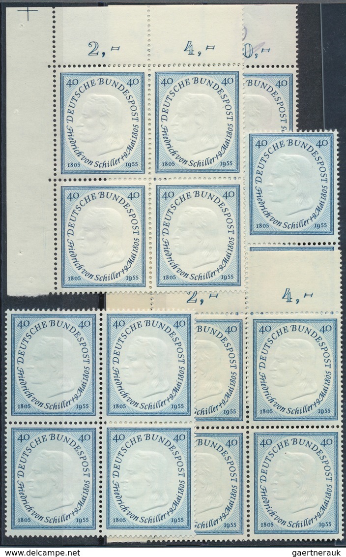 30144 Bundesrepublik Deutschland: 1955, Schiller Per 180mal Postfrisch. MiNr. 210, 3.240,- ?. - Andere & Zonder Classificatie