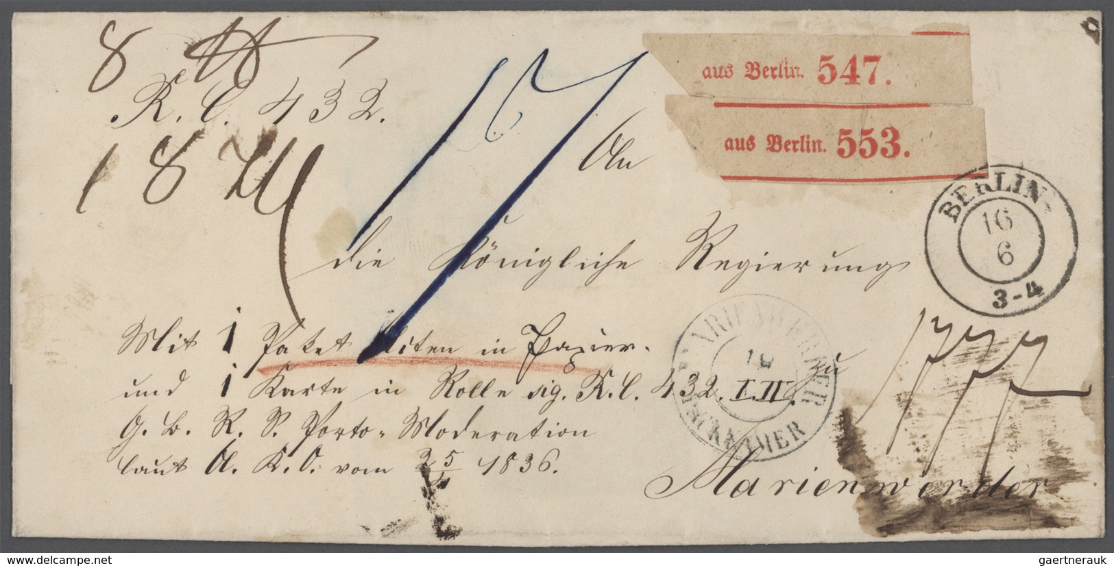 31001 Deutschland: 1819/1944, BERLIN, Reichhaltige Stempelsammlung Mit über 160 Belegen Ab Vorphilatelie B - Verzamelingen