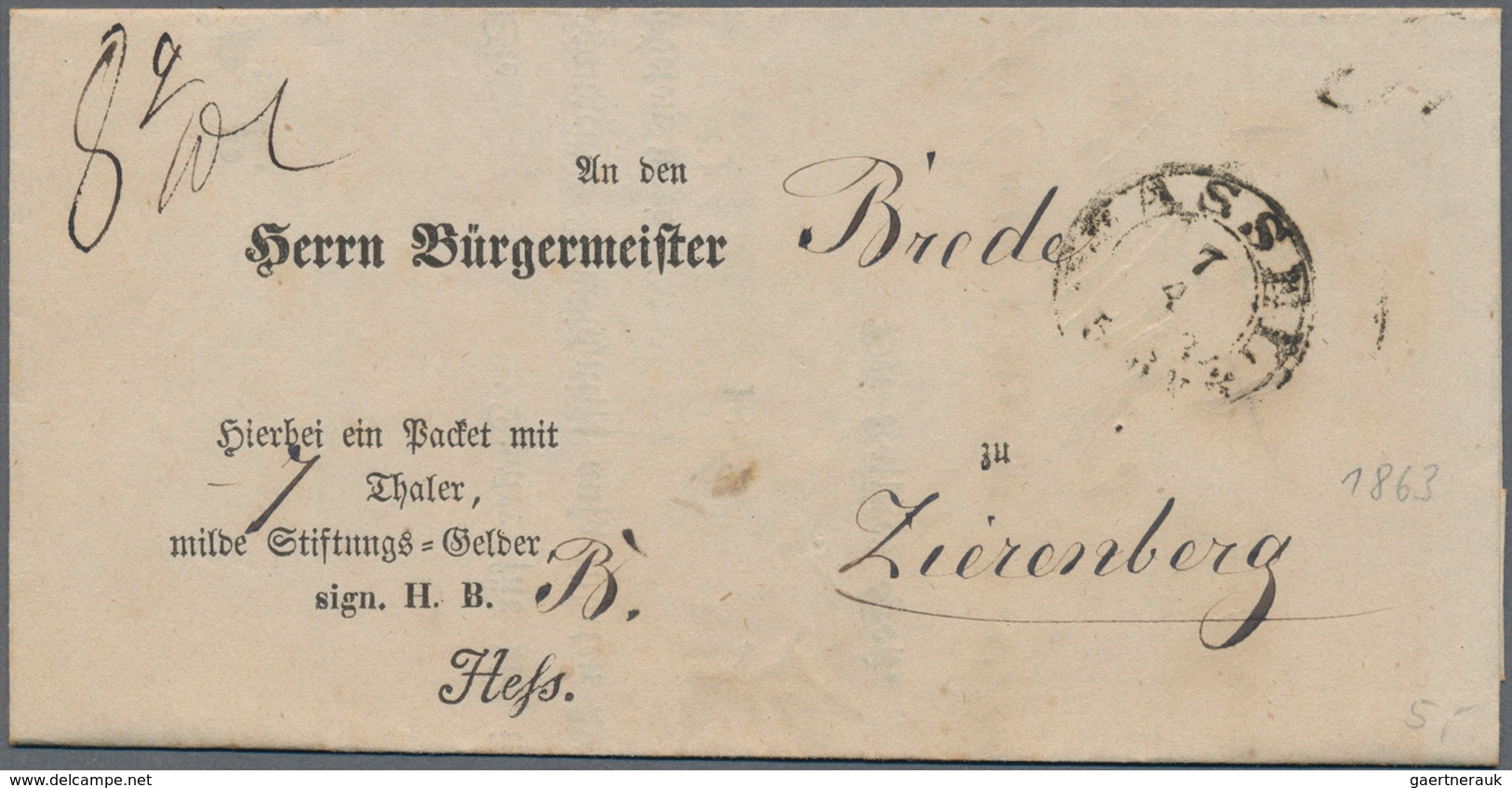 31004 Deutschland: 1835/1960, Partie von ca. 300 Belegen mit u.a. Geb.bez. (teils Bf.-Vorderseiten), 3. Re