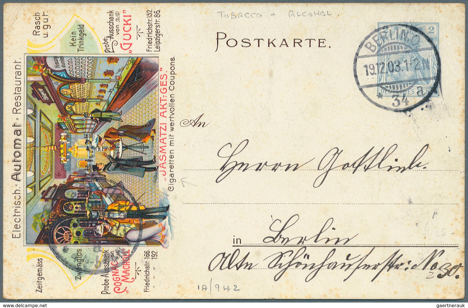 31028 Deutschland: 1864/1949, Lot Von Sechs Besseren Belegen, Dabei Altdeuschland, Drei Privat-Ganzsachen - Verzamelingen