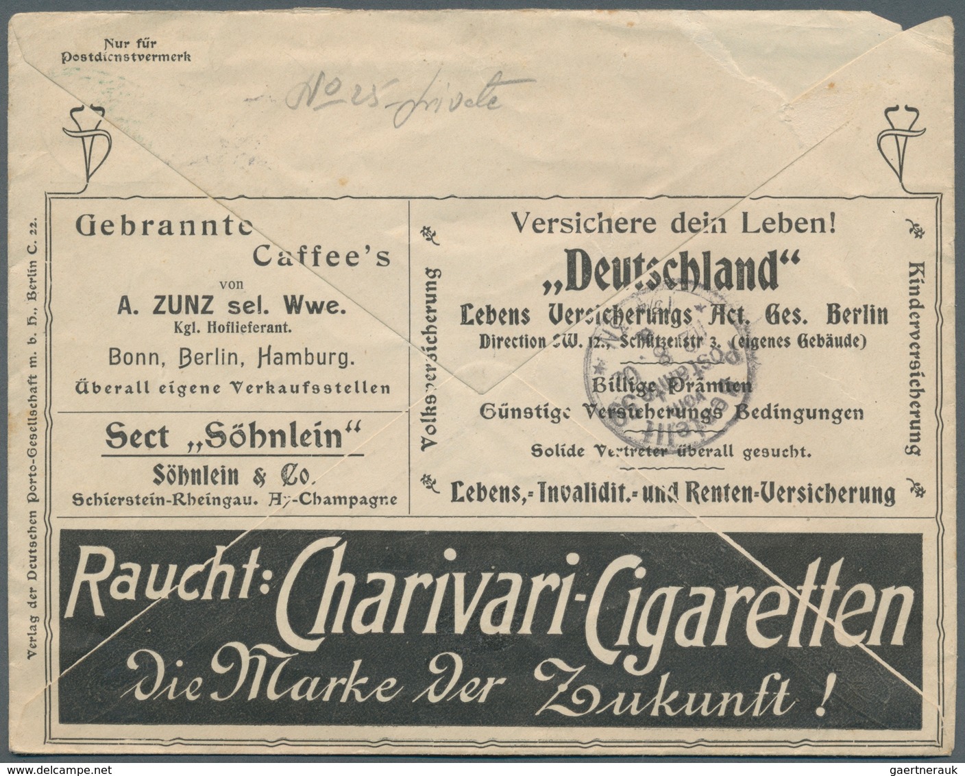 31028 Deutschland: 1864/1949, Lot von sechs besseren Belegen, dabei Altdeuschland, drei Privat-Ganzsachen