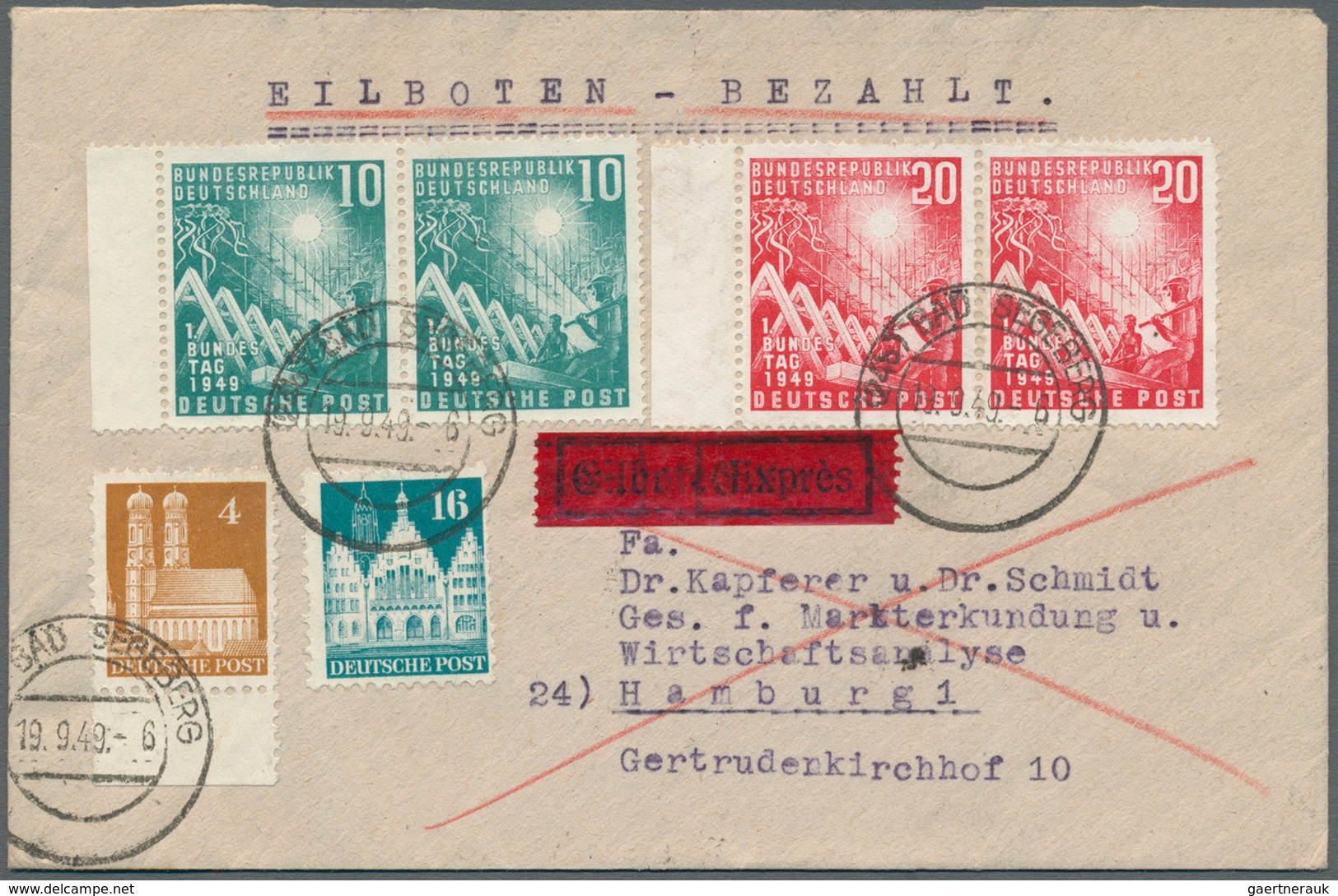 31080 Deutschland: 1923/1955, alter Bestand von annähernd 100 Belegen und vielen Marken/Sätze, etc. im Alb