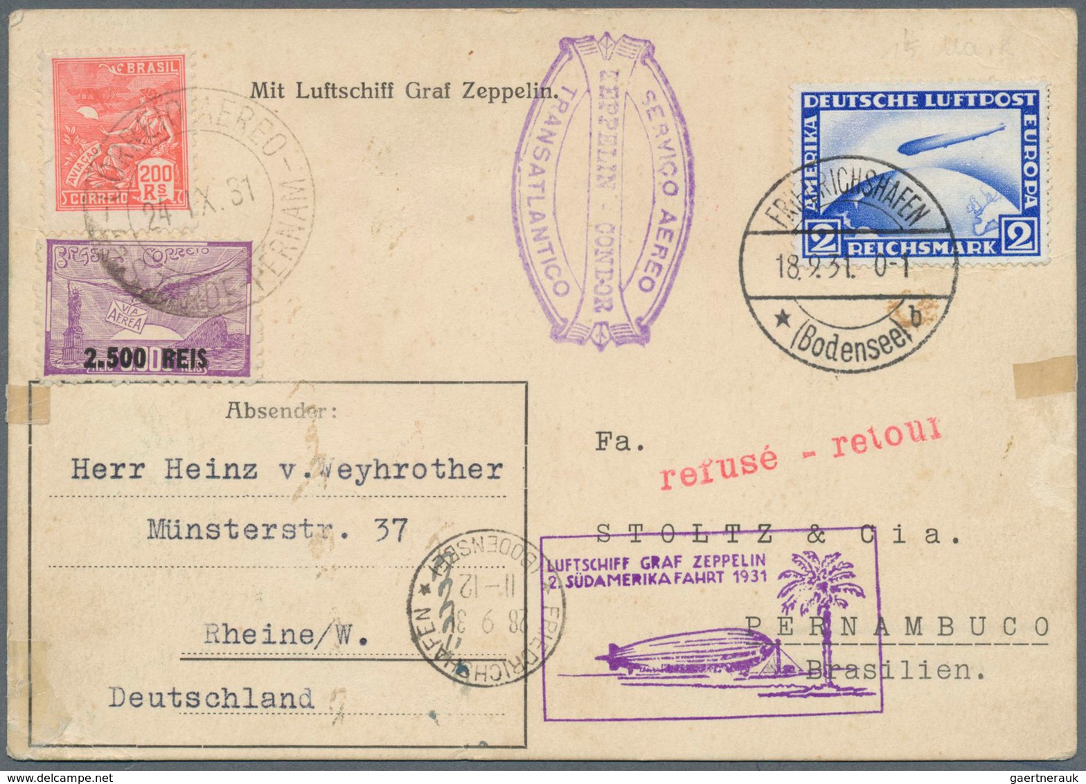 31085 Deutschland: 1931/1961, 3 Kleine Einsteckalben U.a. Mit Einigen Besseren Werten, Dabei D.-Reich,Zepp - Verzamelingen
