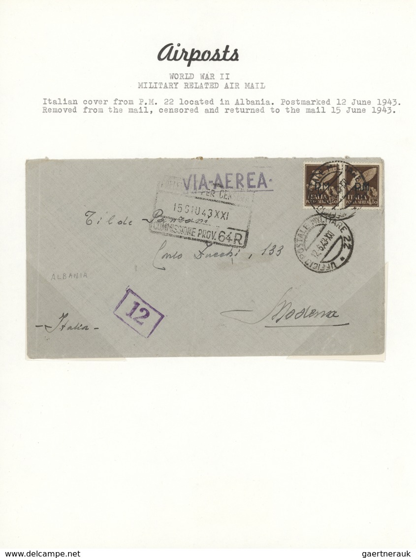 31093 Deutschland: 1942/45, Military Related Air Mail In WWII, Collection Mounted On Pages W. Franked Item - Verzamelingen