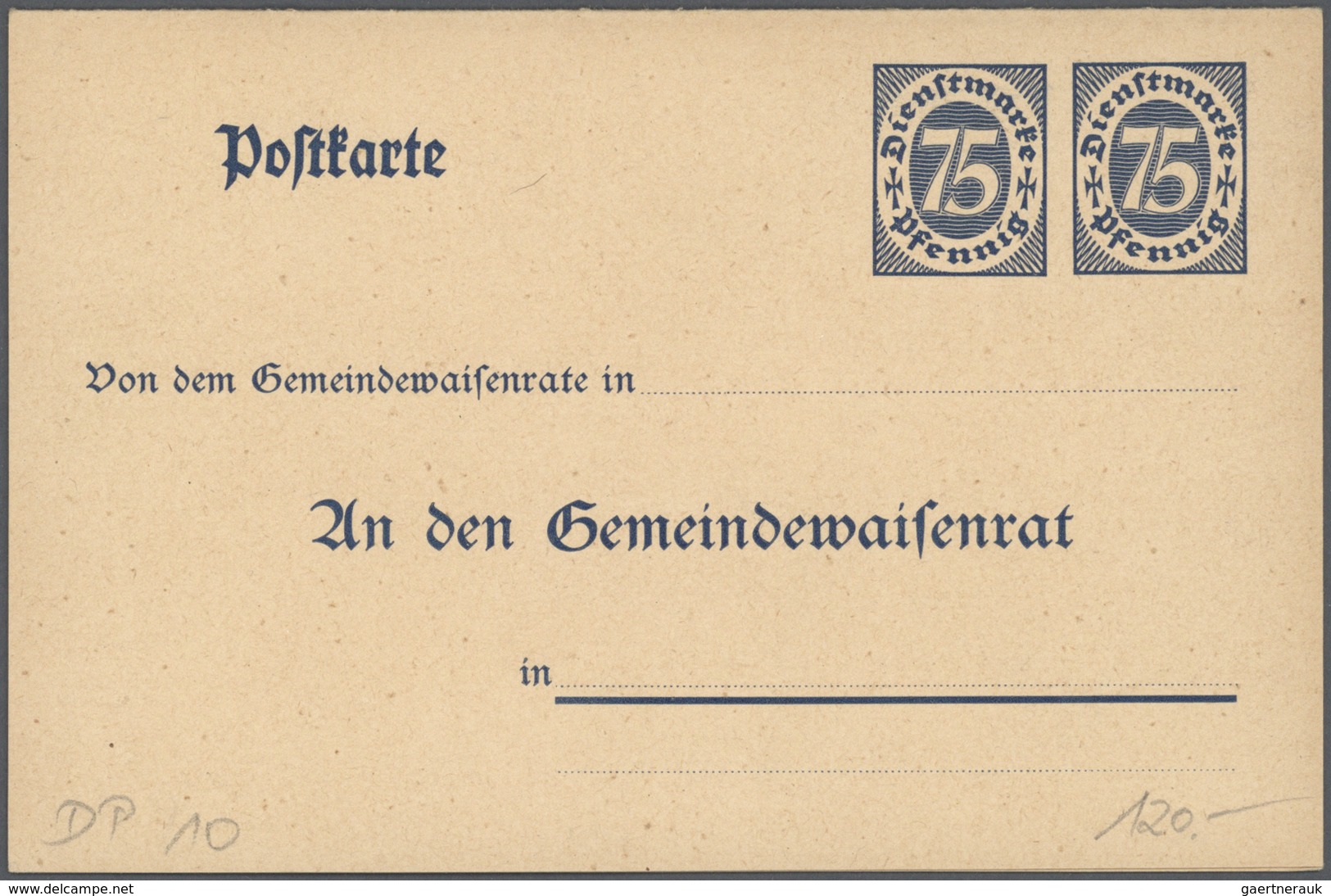31109 Deutschland - Ganzsachen: 1873/1940 (ca). Sammlung Von Insgesamt 74 Postkarten, Gebraucht Oder Ungeb - Sammlungen