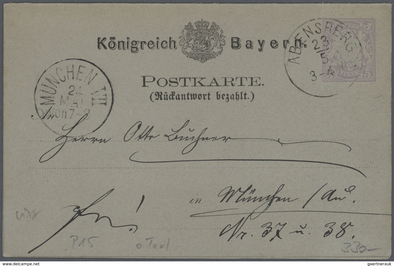 31109 Deutschland - Ganzsachen: 1873/1940 (ca). Sammlung von insgesamt 74 Postkarten, gebraucht oder ungeb