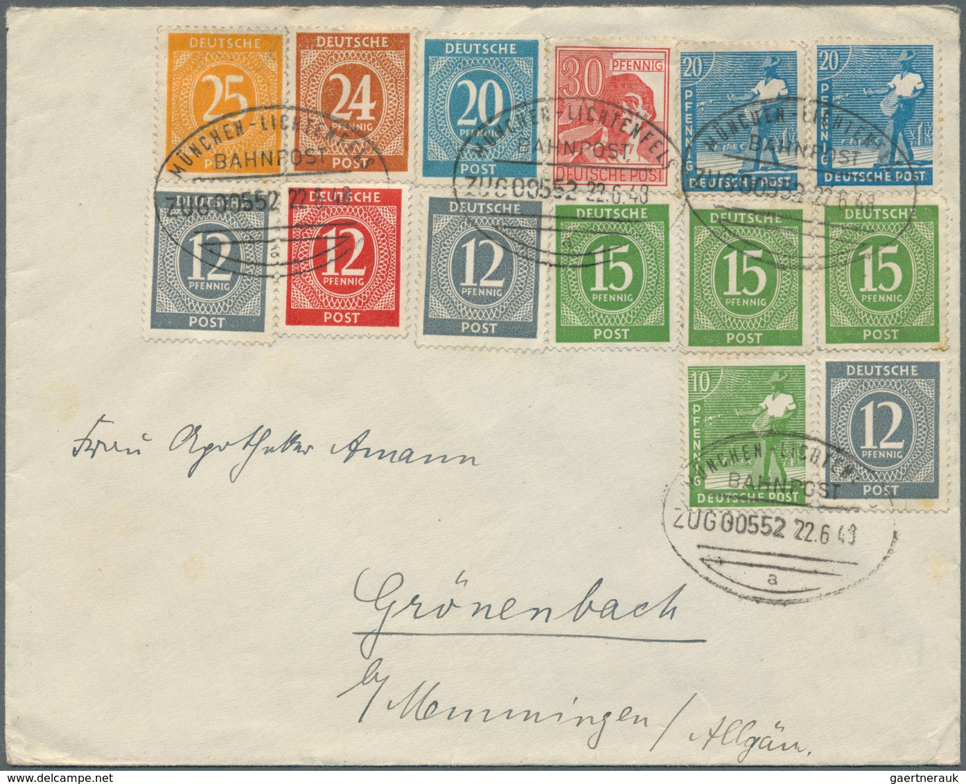 31125 Heimat: Bayern: 1914/1948, (BAD) GRÖNENBACH, Vielseitige Partie Von Ca. 106 Briefen/Karten (ca. 34 V - Andere & Zonder Classificatie