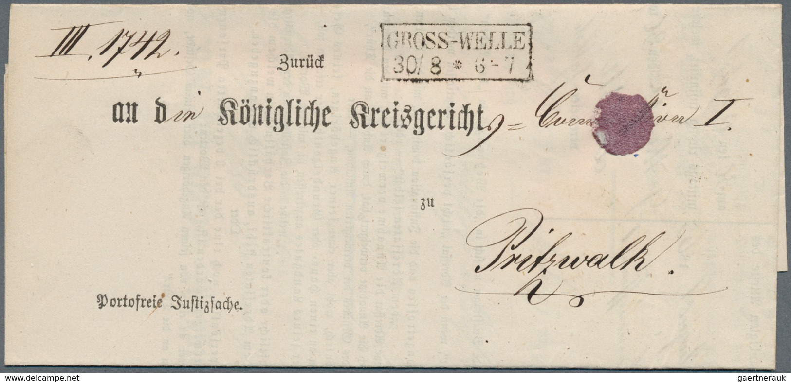 31128 Heimat: Brandenburg: PRIGNITZ (Priegnitz, Vormark), 1844/1952 (ca.), Interessante Sammlung Von Geric - Sonstige & Ohne Zuordnung