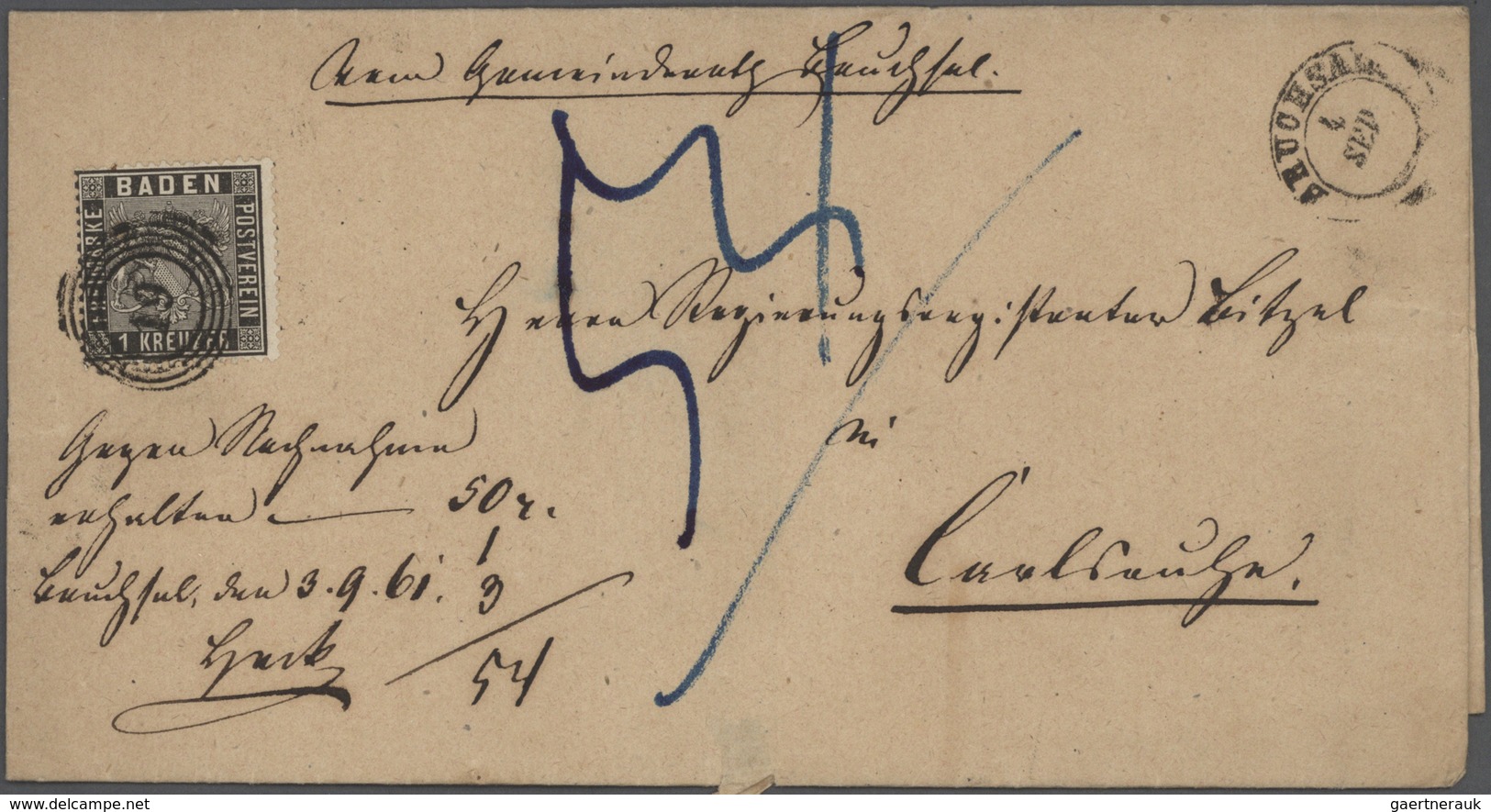 31141 Altdeutschland: 1820/1920, Ca. 140 Briefe, Karten Und Ganzsachen Ab Vorphila Mit Meist Einfachen Fra - Verzamelingen