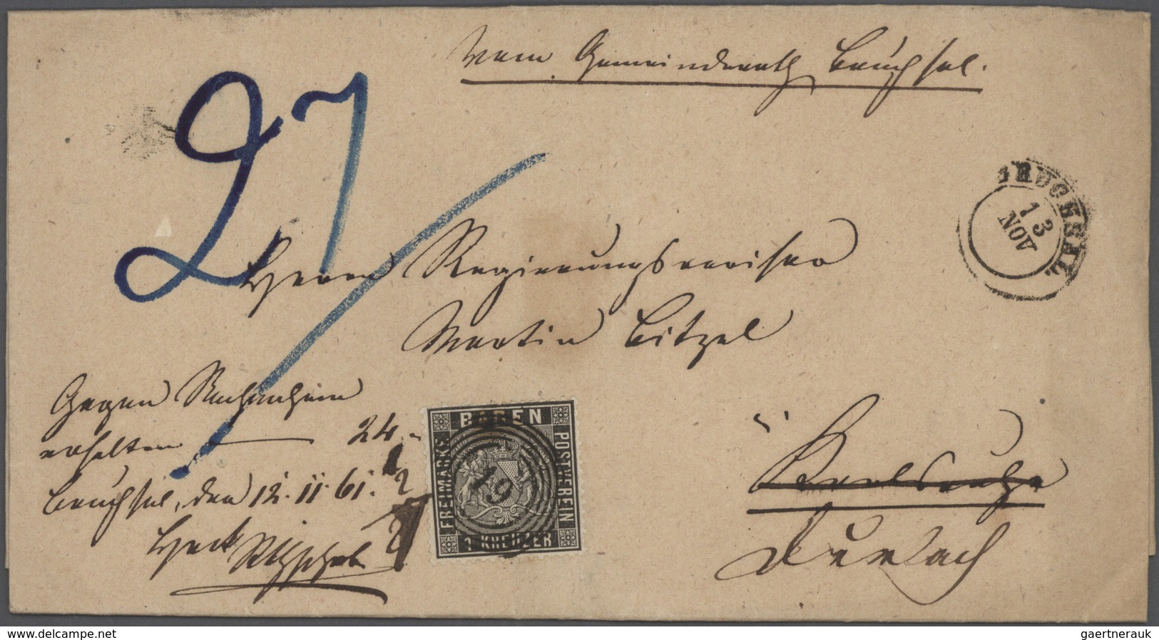 31141 Altdeutschland: 1820/1920, ca. 140 Briefe, Karten und Ganzsachen ab Vorphila mit meist einfachen Fra