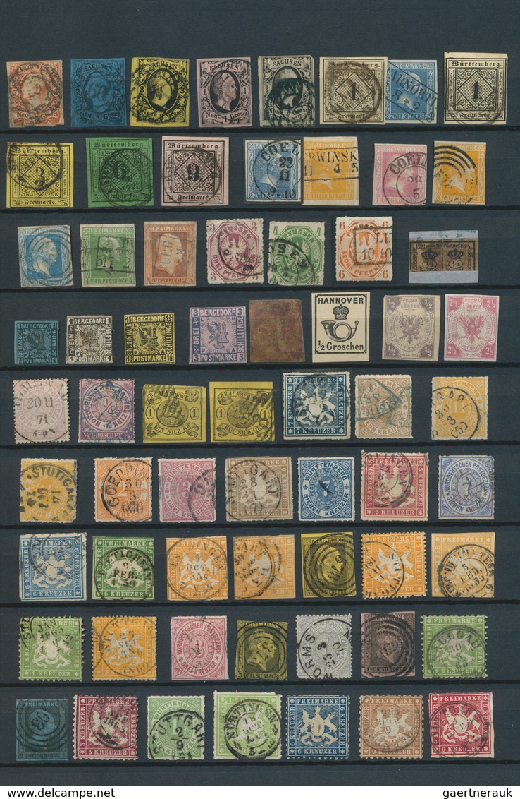 31144 Altdeutschland: 1850/1870 (ca.), Sammlungspartie Von Ca. 120 Marken, Etwas Unterschiedliche Erhaltun - Verzamelingen