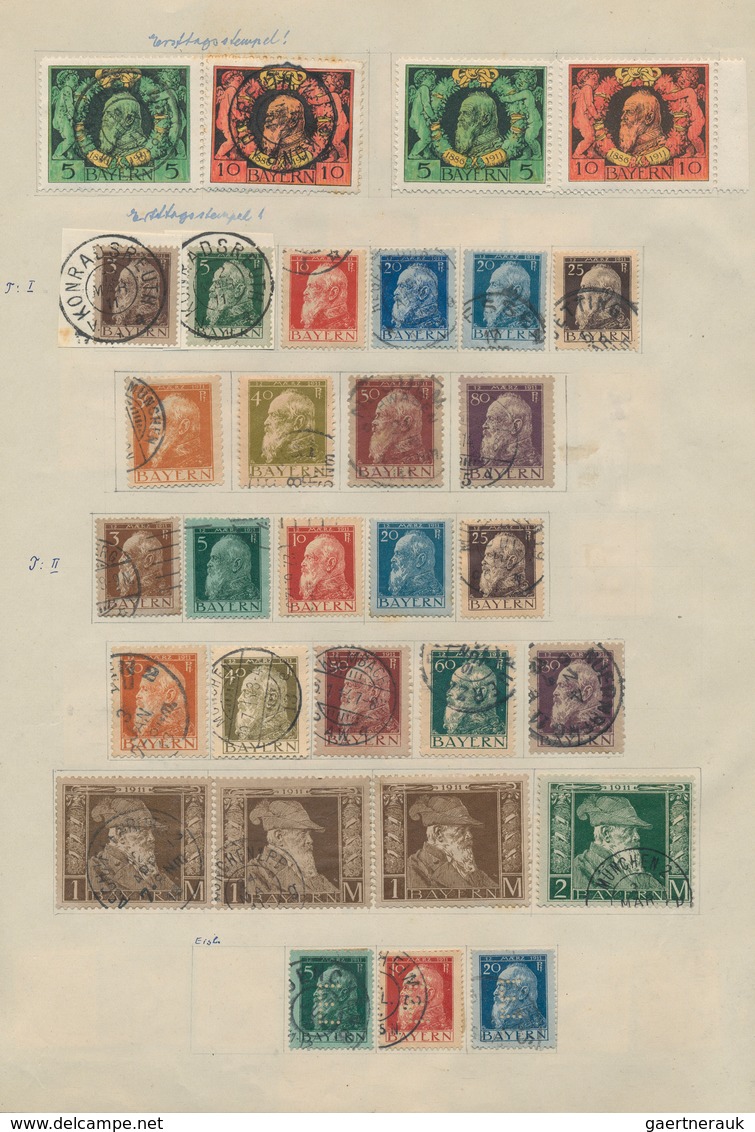 31146 Altdeutschland: 1850/1920, meist gestempelte Sammlung auf selbestgestalteten Albenblättern, etwas un