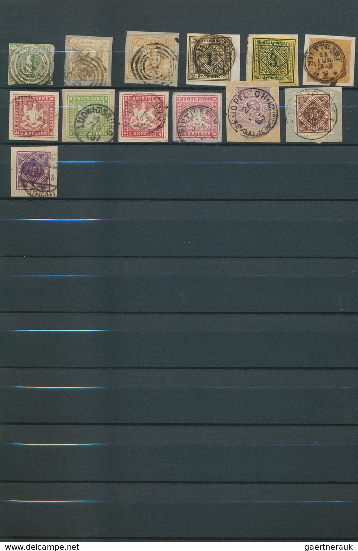 31149 Altdeutschland: 1850/1920, Zusammenstellung Von Ca. 60 Marken Je Auf Briefstück, Etwas Unterschiedli - Verzamelingen