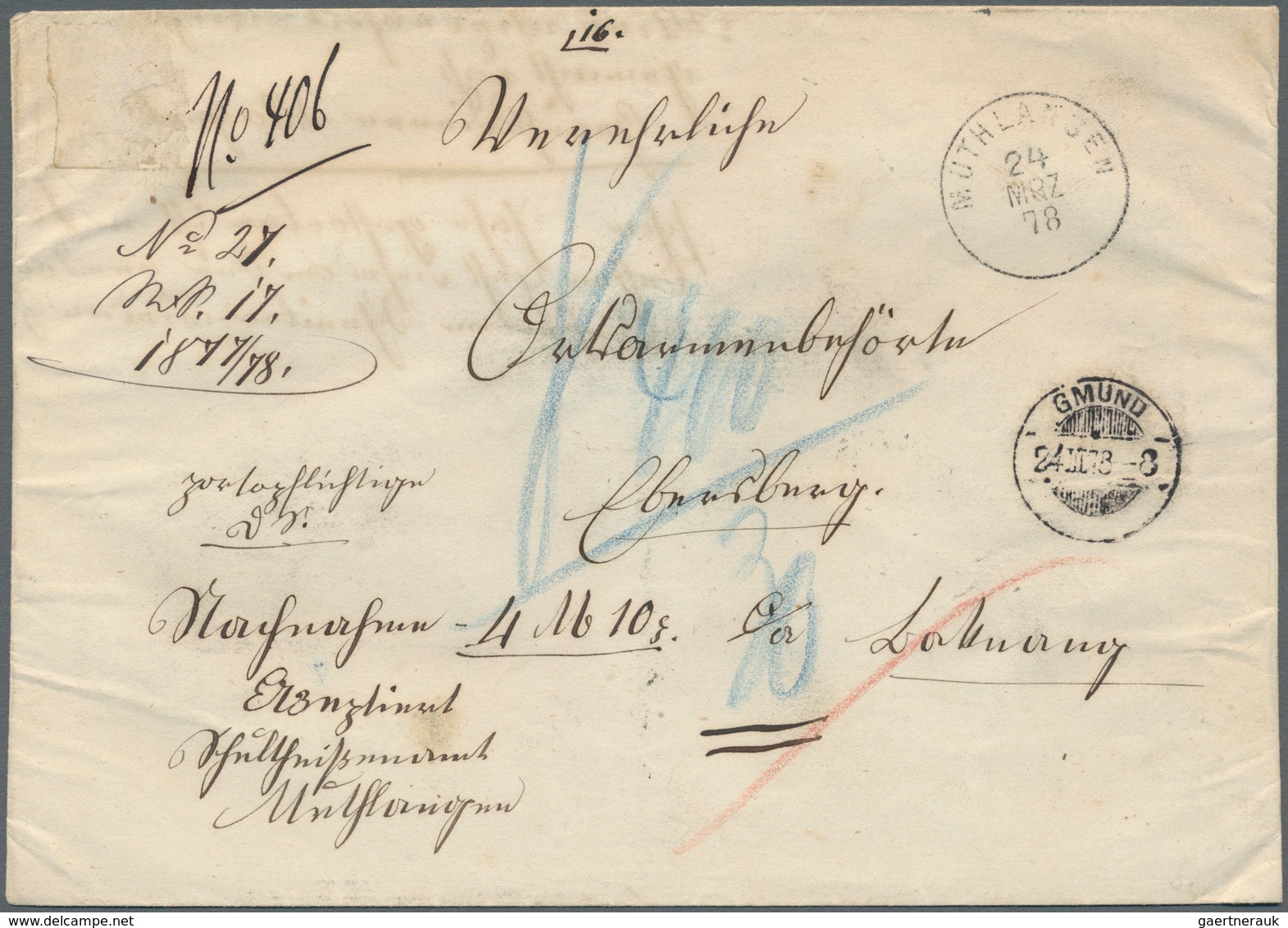 31161 Altdeutschland Und Deutsches Reich: 1820/1935 (ca.), Vielseitiger Posten Von Ca. 170 Briefen Und Kar - Sammlungen