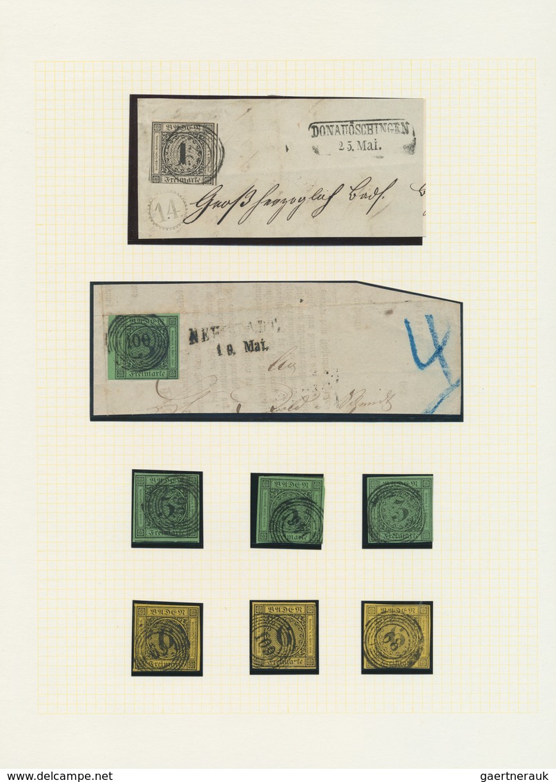 31172 Baden - Marken Und Briefe: 1851/1870, Gestempelte Sammlung Von 111 Marken, Sauber Auf Blanko-Blätter - Autres & Non Classés