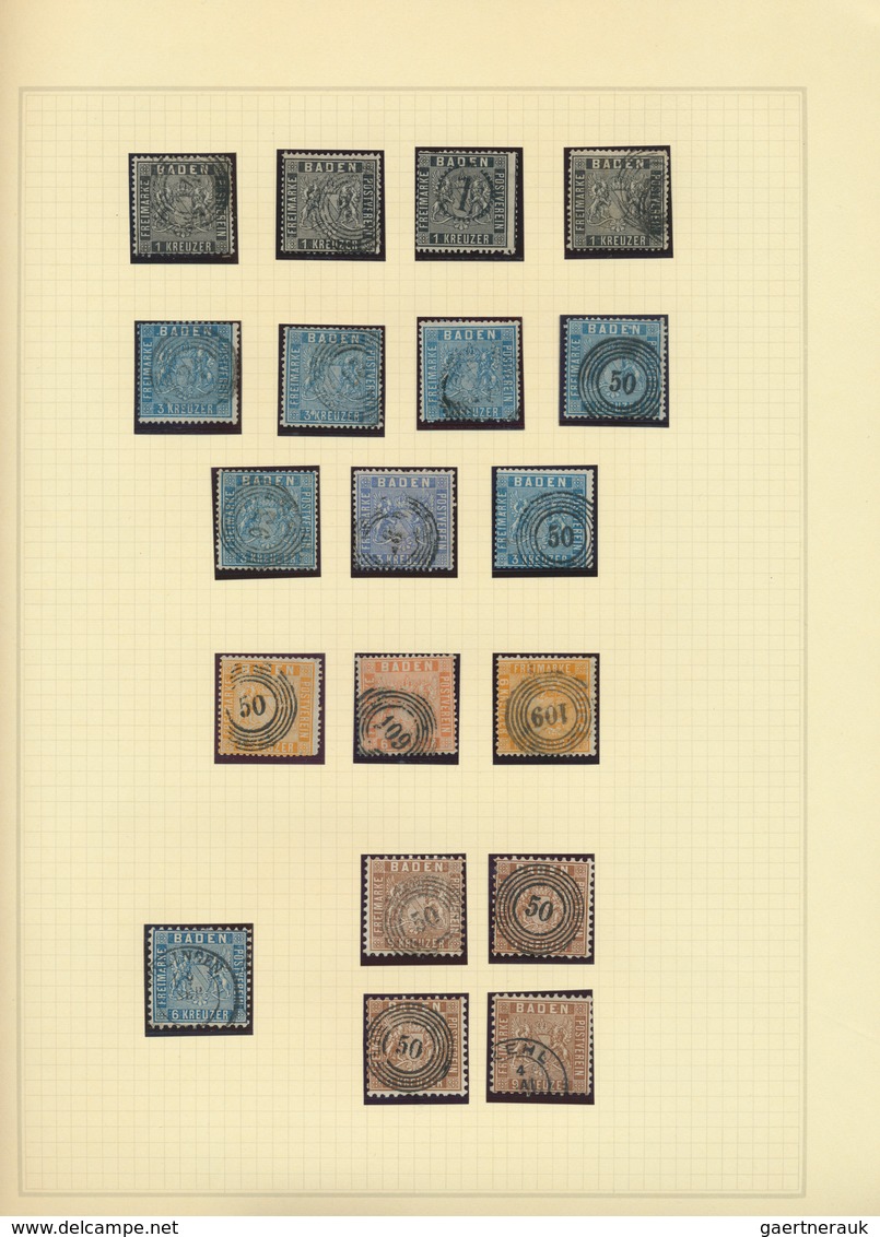 31176 Baden - Marken Und Briefe: 1851/1868, Gestempelte Sammlung Der Geschnittenen Und Gezähnten Ausgaben, - Autres & Non Classés