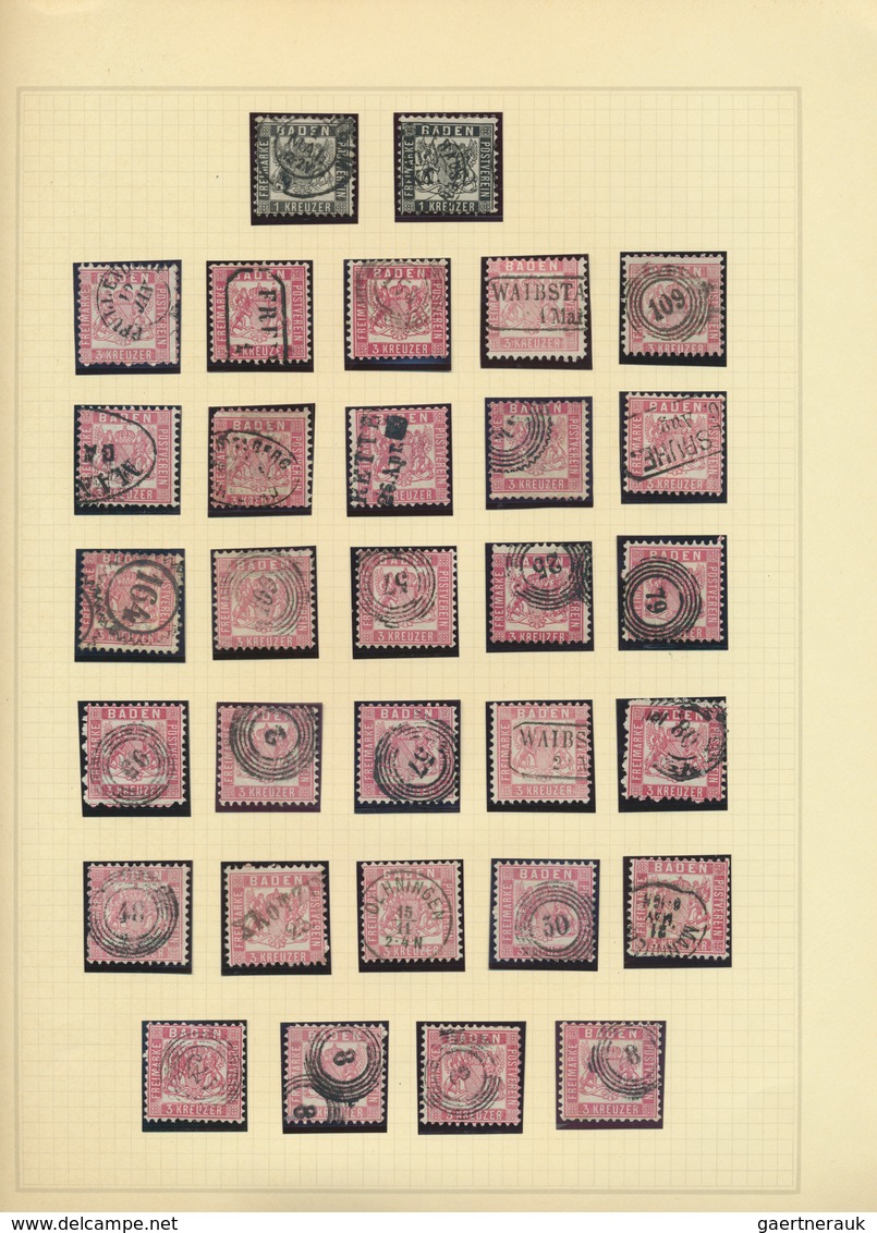 31176 Baden - Marken Und Briefe: 1851/1868, Gestempelte Sammlung Der Geschnittenen Und Gezähnten Ausgaben, - Autres & Non Classés