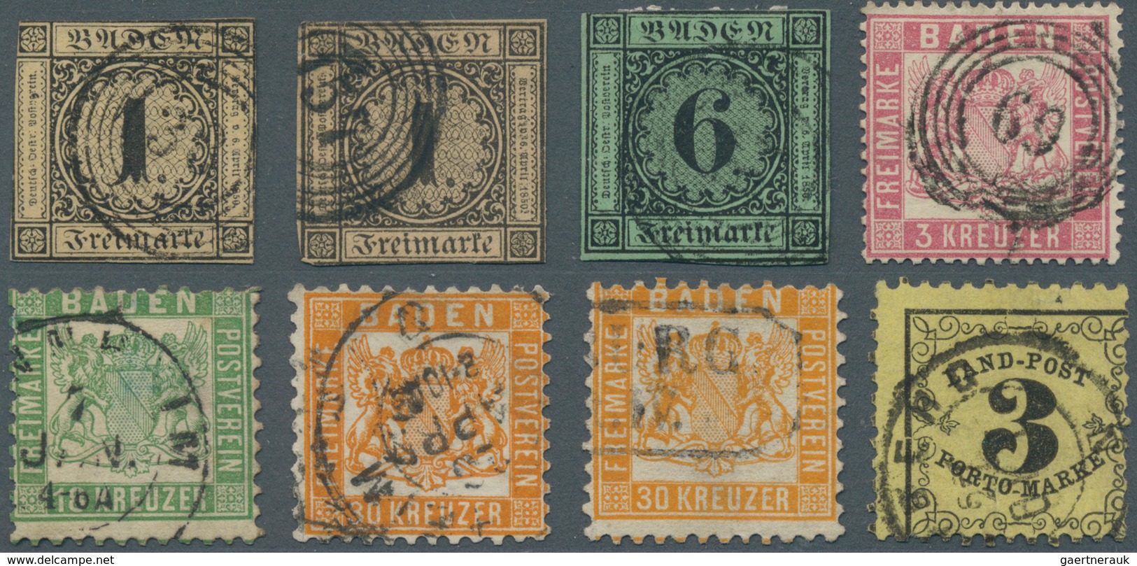 31177 Baden - Marken Und Briefe: 1851/1868, In Den Hauptnummern überkomplette, Fast Ausschließlich Gestemp - Andere & Zonder Classificatie