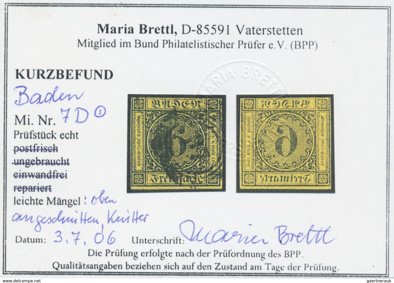 31182 Baden - Marken und Briefe: 1851/67, Umfangreicher Posten von fast fünfzig großen Steckkarten (meist