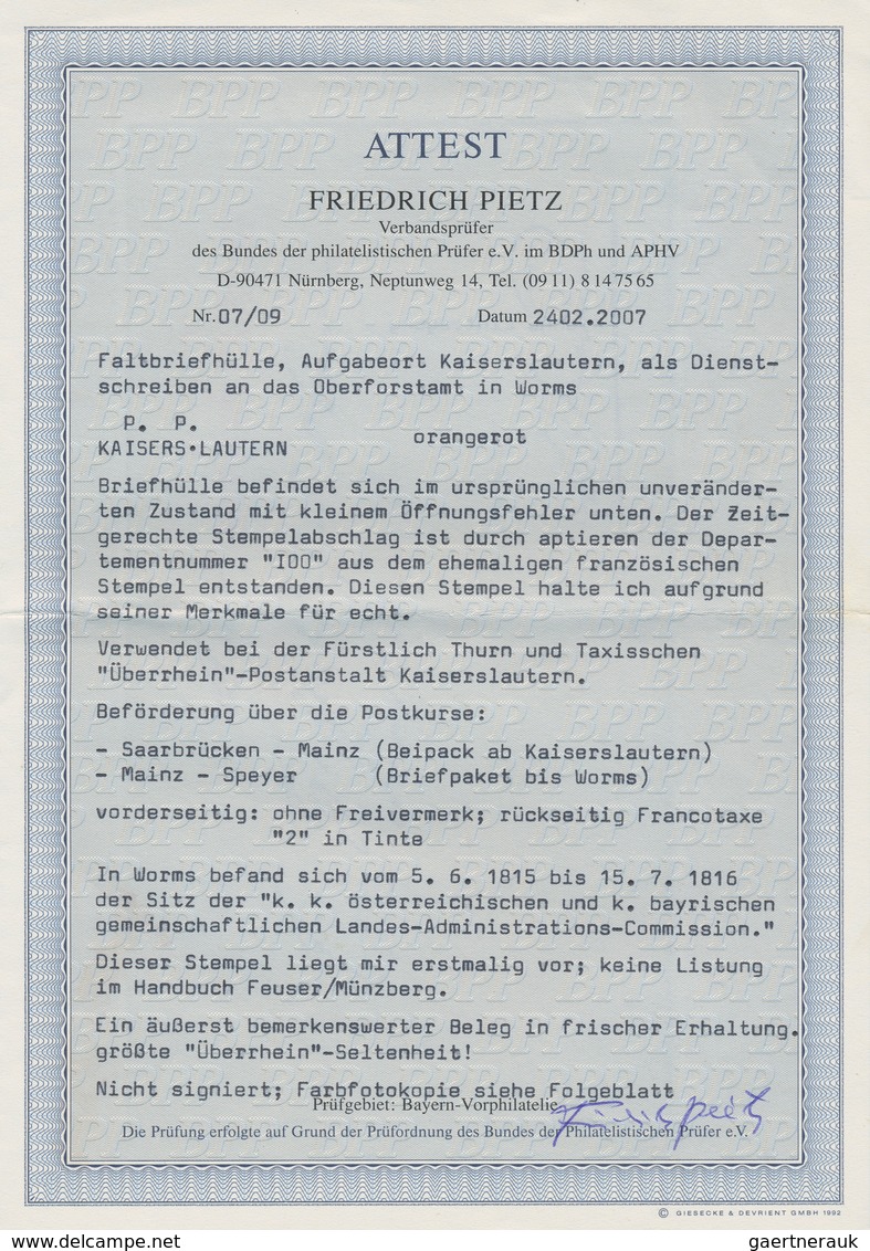 31183 Bayern - Marken Und Briefe: Außergewöhnliche Sammlung Von Bayern Raritäten Von Der Vorphilatelie Bis - Sonstige & Ohne Zuordnung