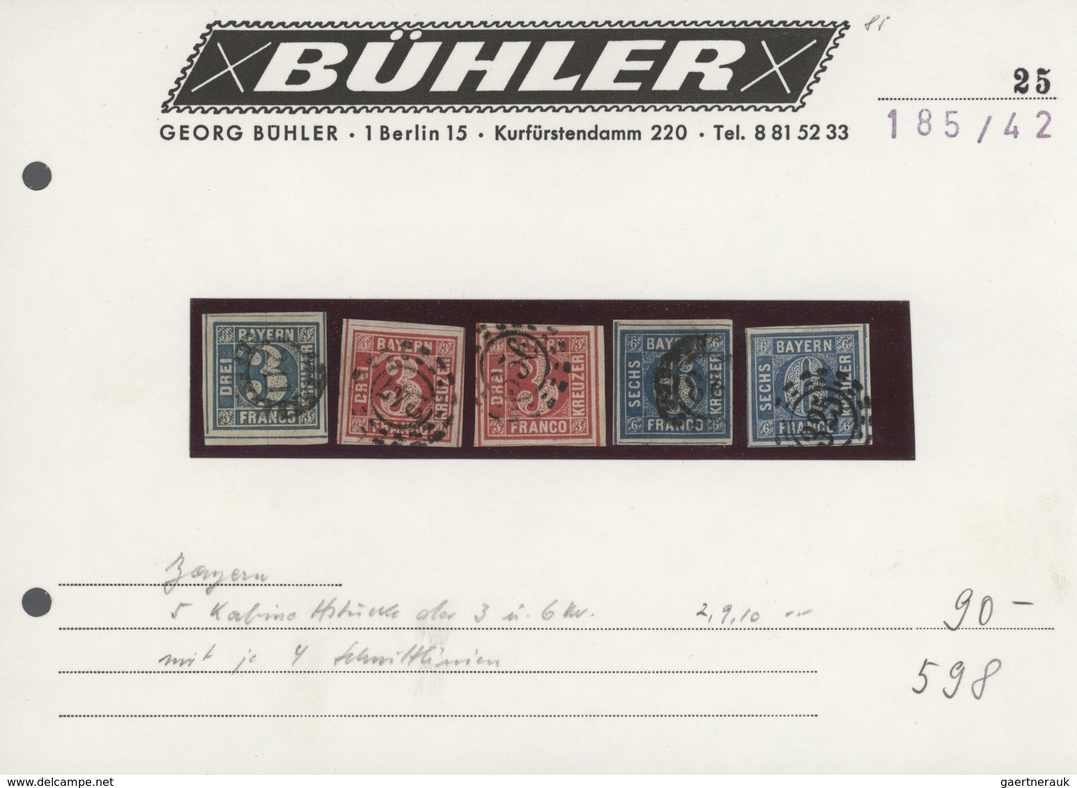 31185 Bayern - Marken Und Briefe: Reichhaltiger Posten Von Ca. 200 Marken Mit Rahmen-, Halbkreis-, Lang- U - Sonstige & Ohne Zuordnung