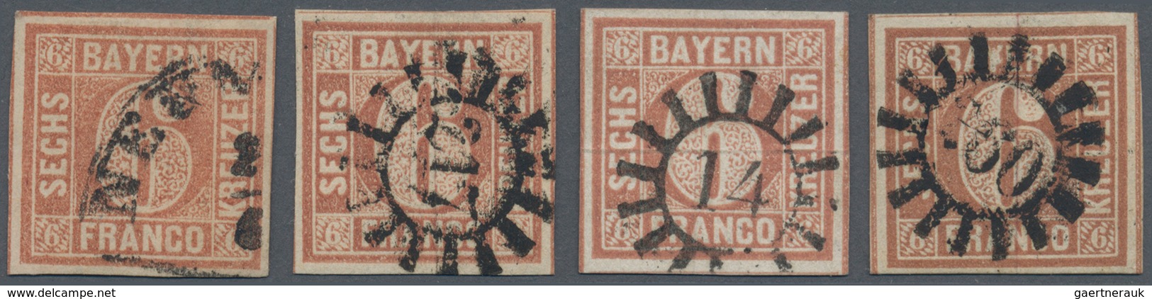 31192 Bayern - Marken Und Briefe: 1849, 6 Kr. Dkl'braunorange, Platte I (Mi.-Nr. 4 I), Elf Gestempelte Wer - Andere & Zonder Classificatie