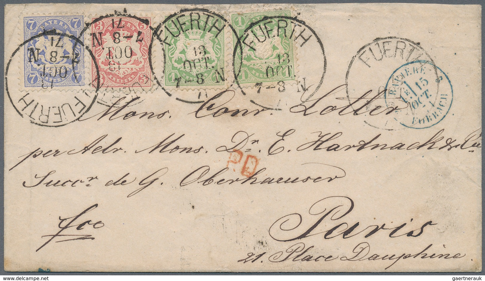 31198 Bayern - Marken und Briefe: 1850/1900 (ca.), schöner Briefposten mit sicher über 200 Belegen ab ein