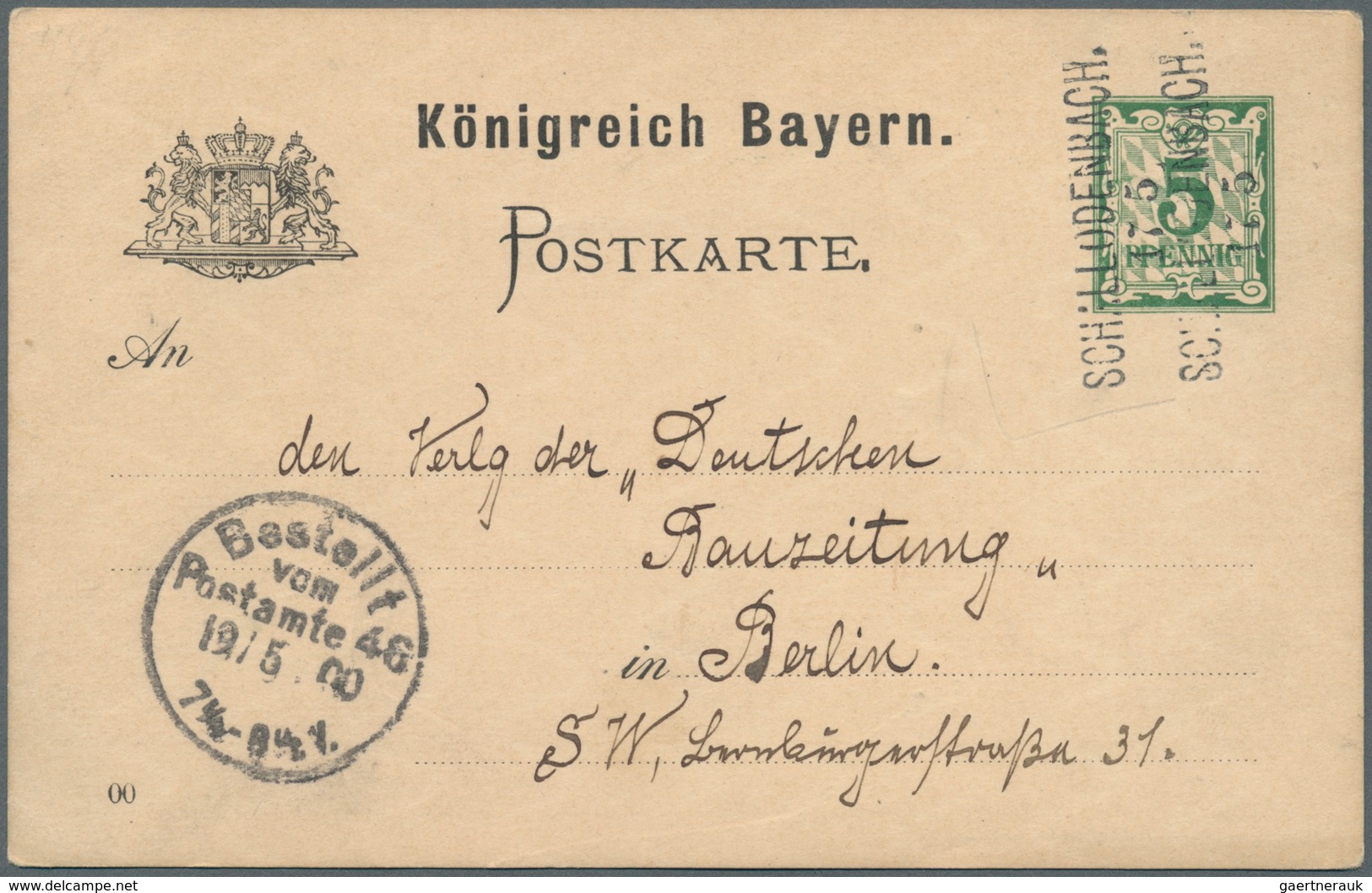 31200 Bayern - Marken Und Briefe: 1853-1920, Partie Mit Rund 240 Briefen, Ganzsachen Und Belegen, Dabei Ei - Sonstige & Ohne Zuordnung