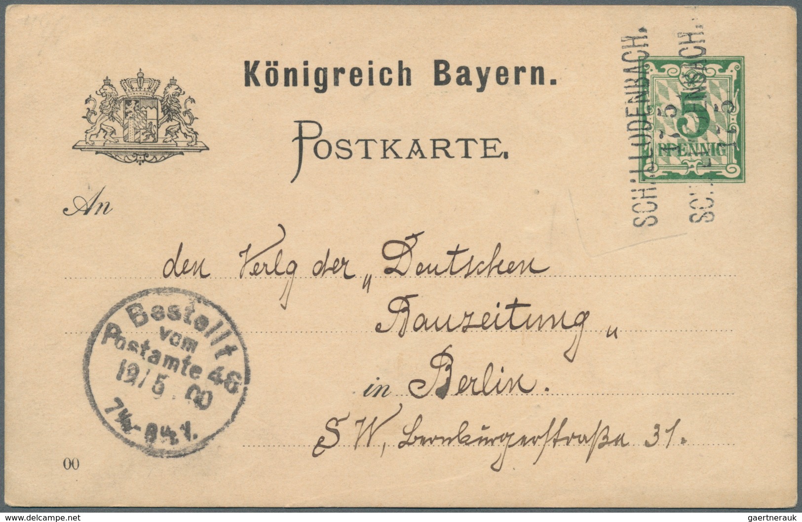 31200 Bayern - Marken Und Briefe: 1853-1920, Partie Mit Rund 240 Briefen, Ganzsachen Und Belegen, Dabei Ei - Andere & Zonder Classificatie