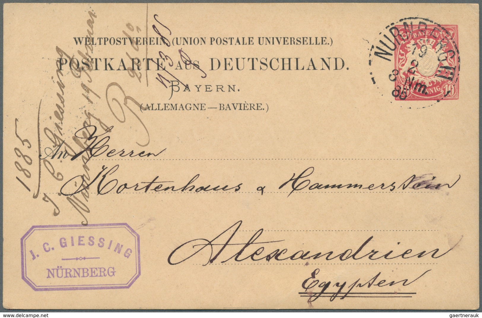 31200 Bayern - Marken Und Briefe: 1853-1920, Partie Mit Rund 240 Briefen, Ganzsachen Und Belegen, Dabei Ei - Andere & Zonder Classificatie