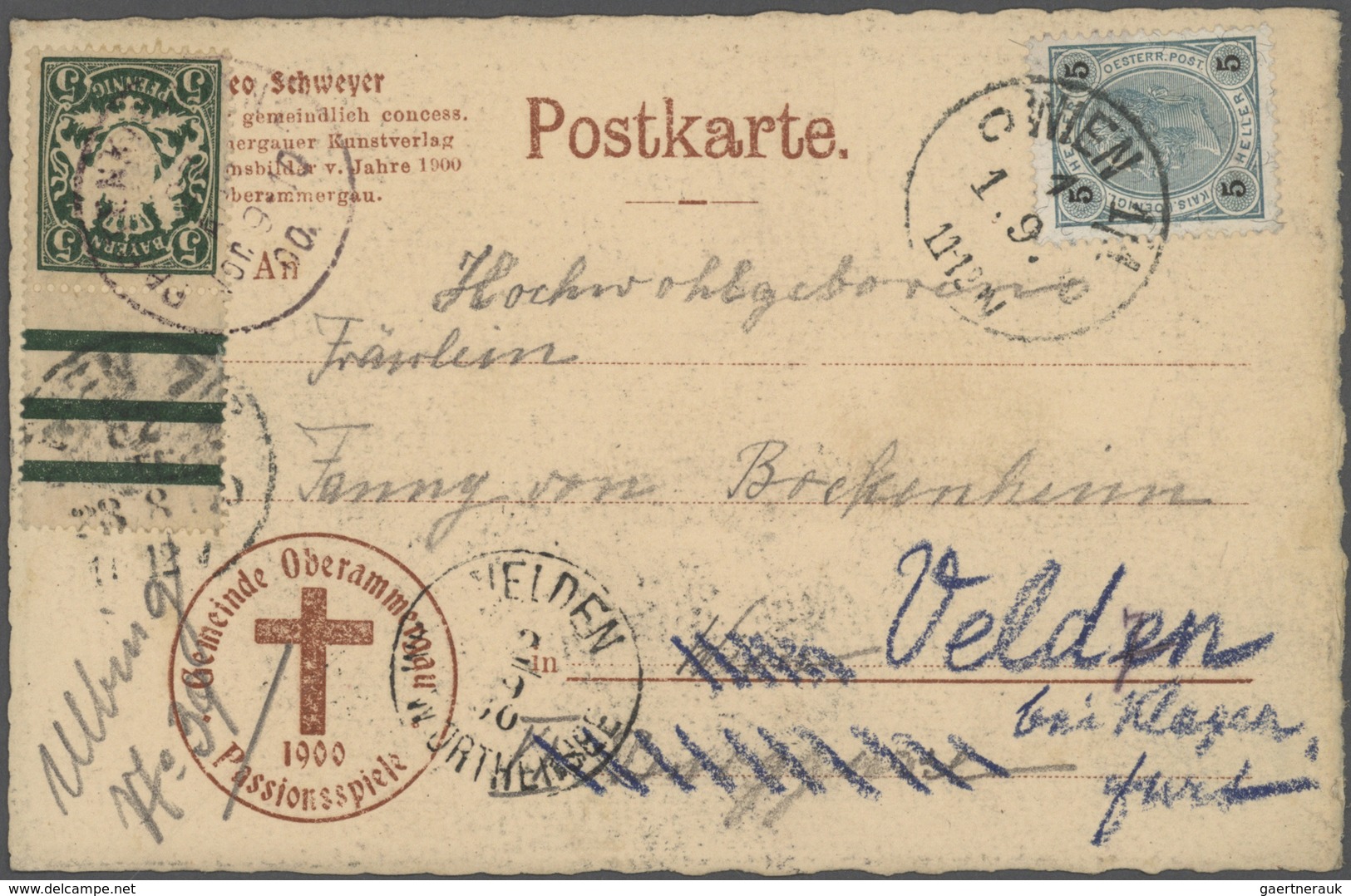 31201 Bayern - Marken und Briefe: 1875/1920 Schöner Posten von 37 un(ter)frankierten Bayern-Belegen mit NA