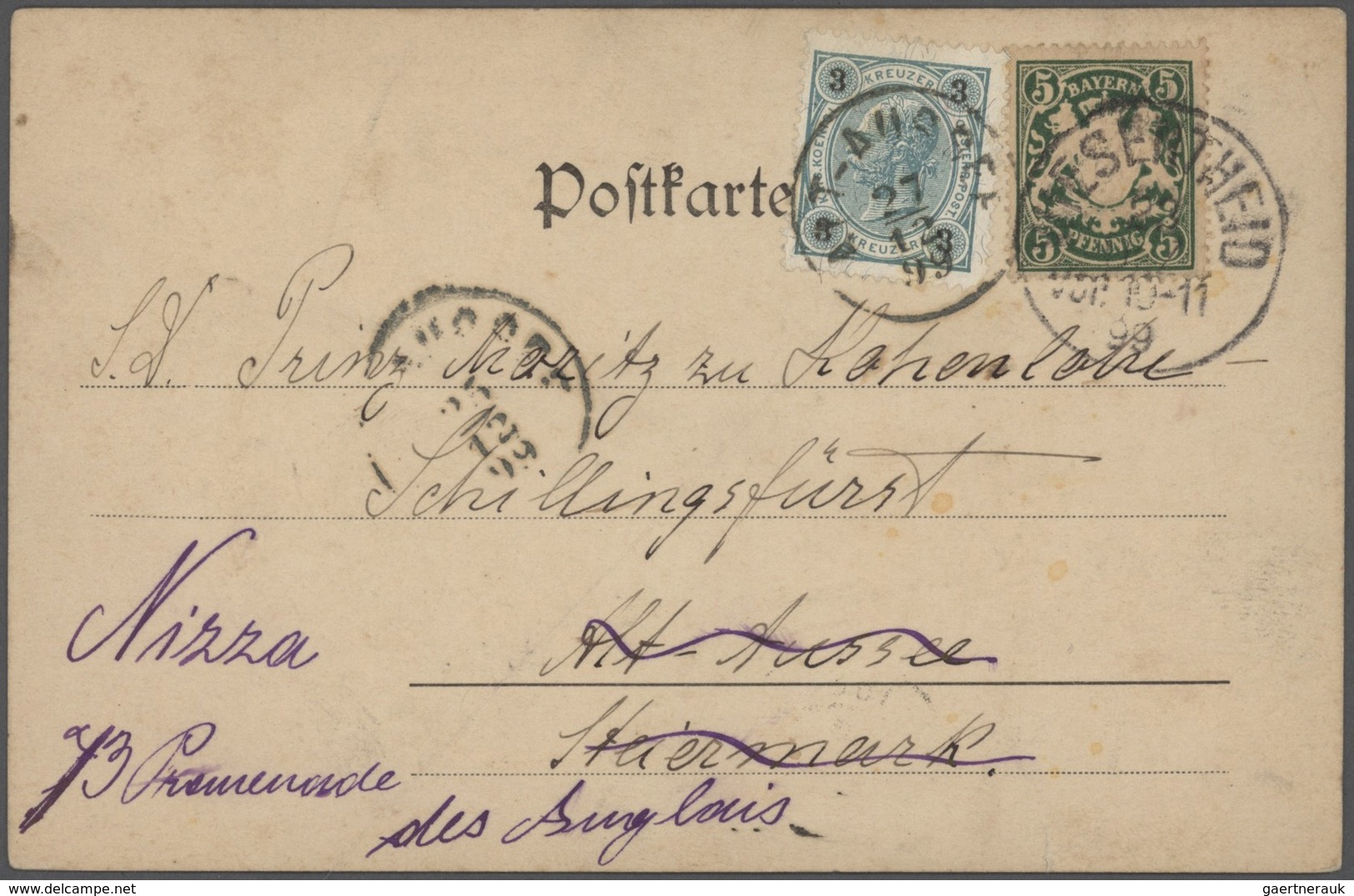 31201 Bayern - Marken und Briefe: 1875/1920 Schöner Posten von 37 un(ter)frankierten Bayern-Belegen mit NA