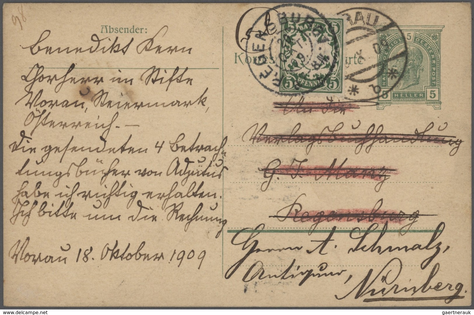 31201 Bayern - Marken und Briefe: 1875/1920 Schöner Posten von 37 un(ter)frankierten Bayern-Belegen mit NA