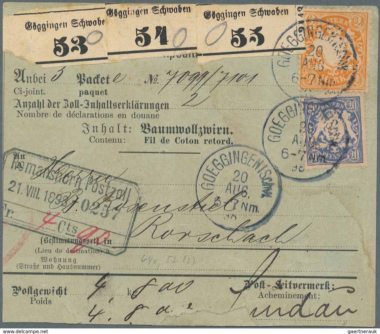31205 Bayern - Marken Und Briefe: 1880/1910, Wappen Pfennigzeit, 70 Belege Mit Immer Wieder Auch Interessa - Andere & Zonder Classificatie