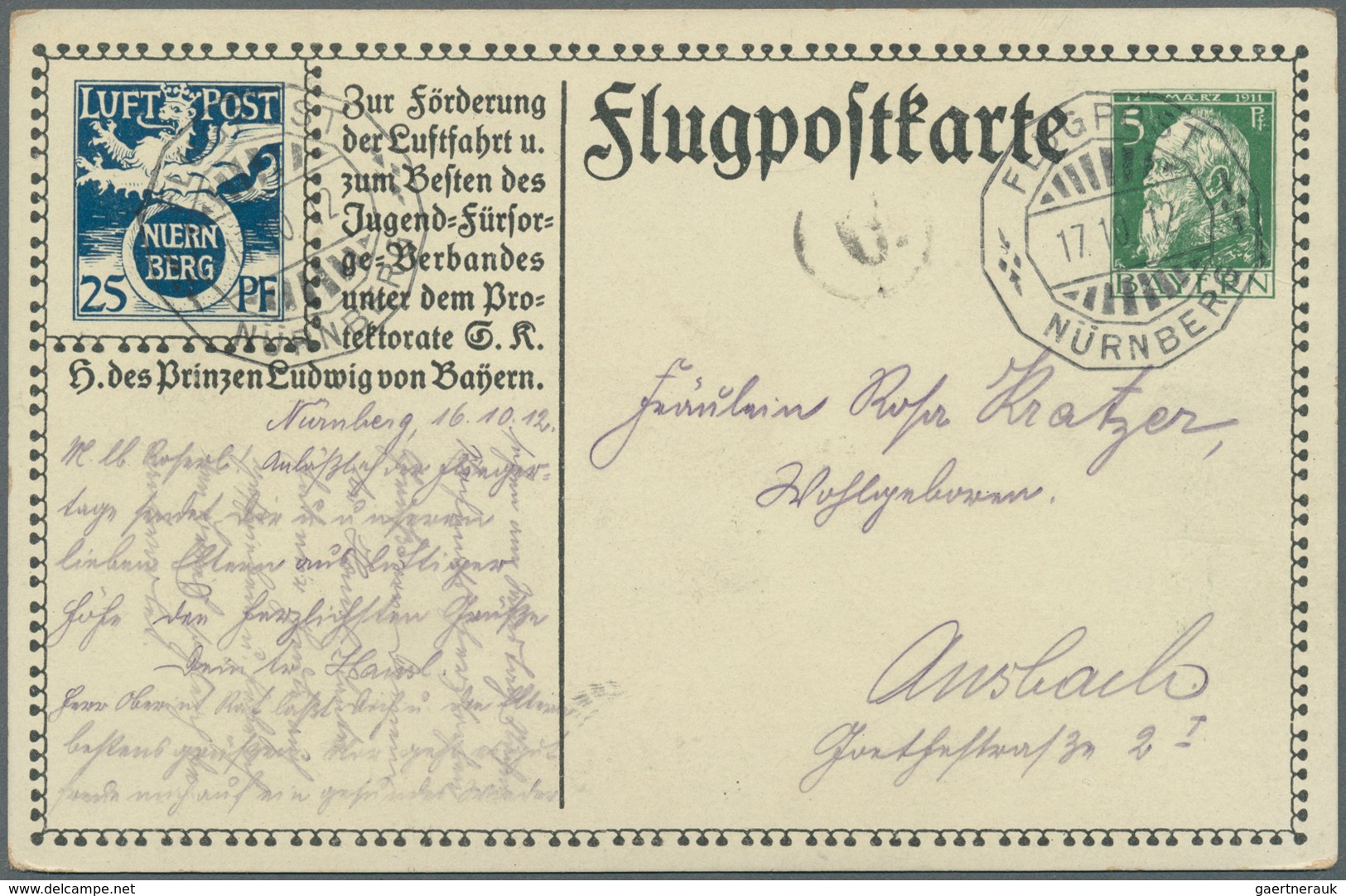 31206 Bayern - Marken und Briefe: 1887/1920, Partie von 37 Briefen, Karten und gebrauchten Ganzsachen, dab