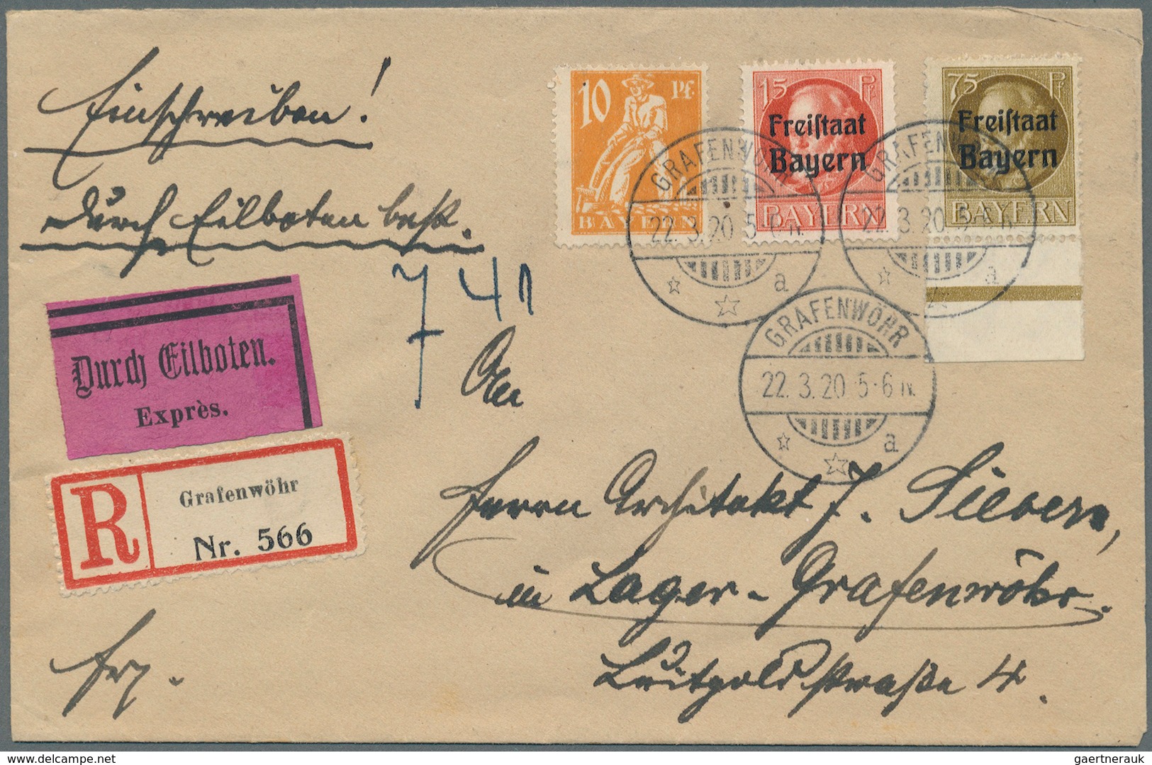 31208 Bayern - Marken und Briefe: 1911/1920, Luitpold, Ludwig und sonstige Ausgaben, überwiegend Einzel-,