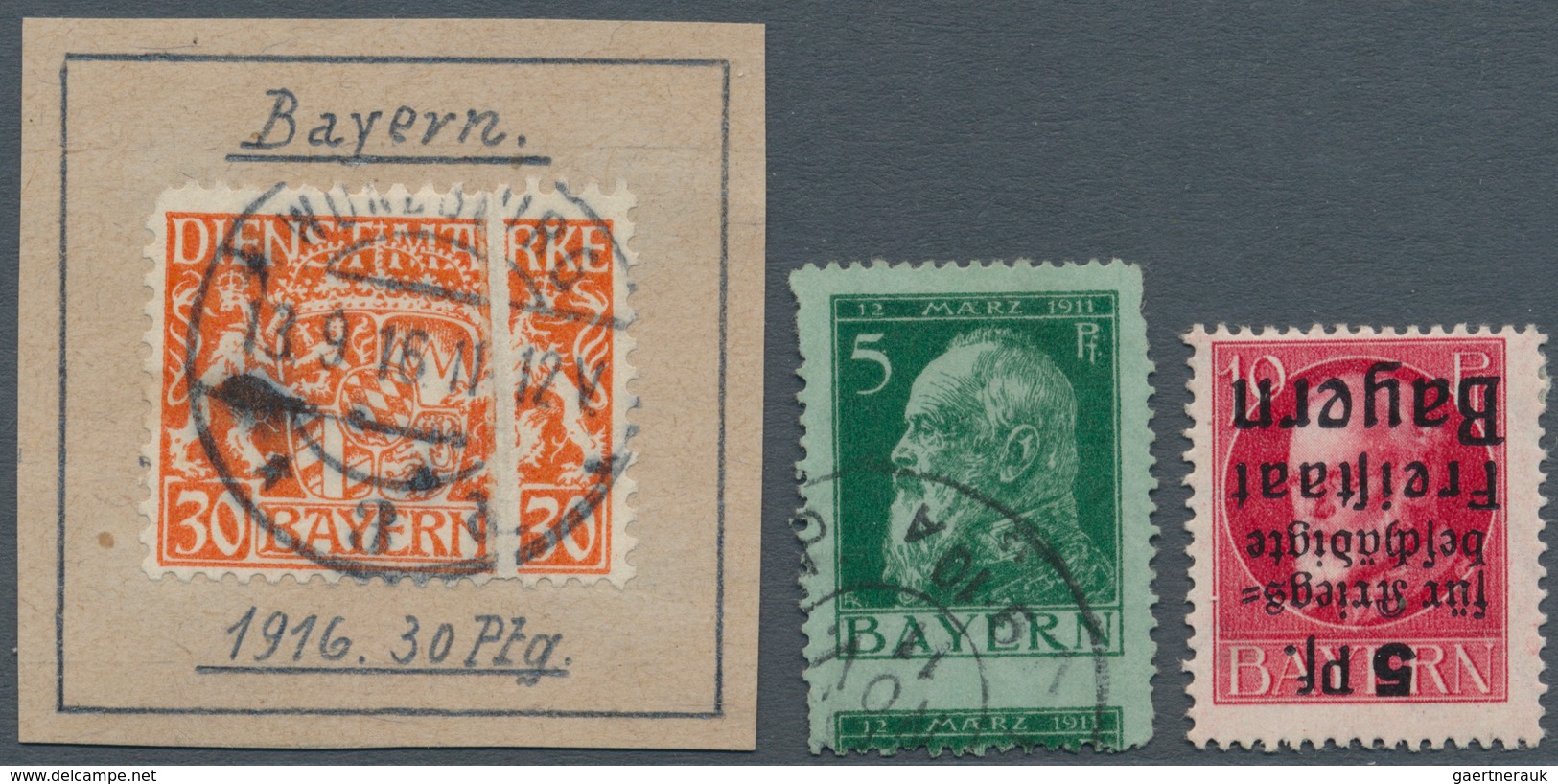 31209 Bayern - Marken Und Briefe: 1914/1920, Saubere Samlungspartie Von 18 Marken Mit Abarten Und Besonder - Sonstige & Ohne Zuordnung