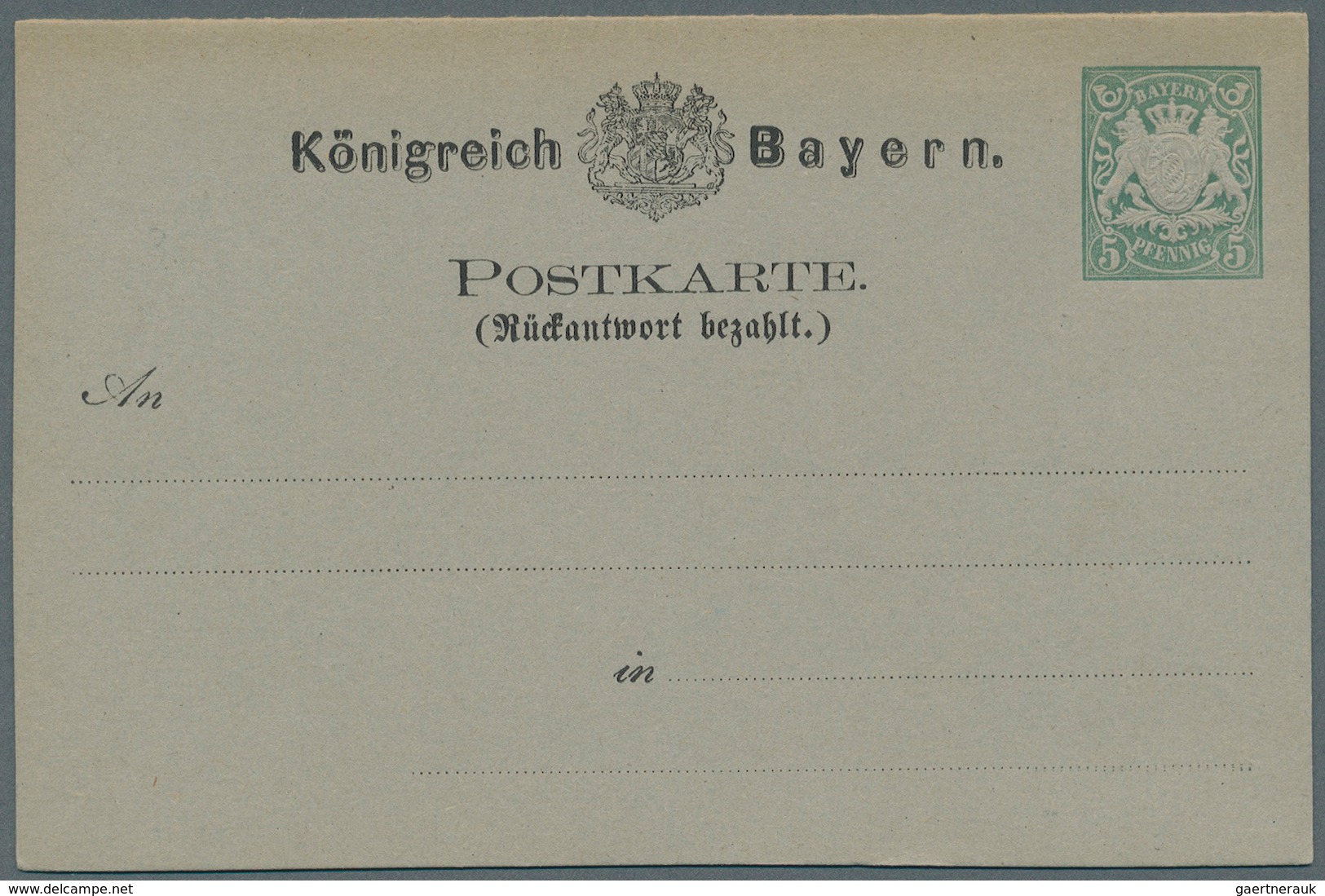 31222 Bayern - Ganzsachen: 1869/1920, Große Sammlung Von Insgesamt 608 Nur Versch. Ganzsachen Mit Postkart - Autres & Non Classés