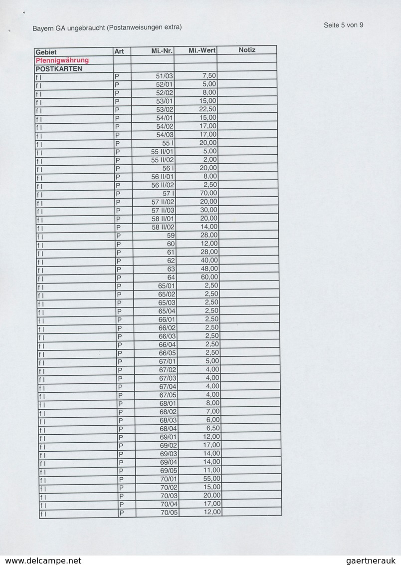 31222 Bayern - Ganzsachen: 1869/1920, Große Sammlung Von Insgesamt 608 Nur Versch. Ganzsachen Mit Postkart - Andere & Zonder Classificatie