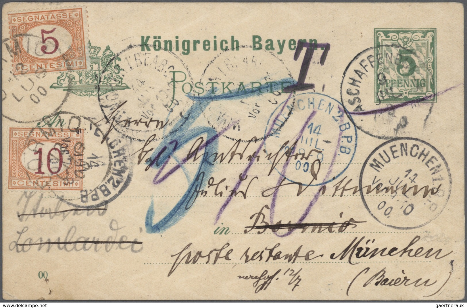 31224 Bayern - Ganzsachen: 1870/1920, Vielseitige Partie Von über 100 Meist Gebrauchten Ganzsachen, Vorwie - Autres & Non Classés