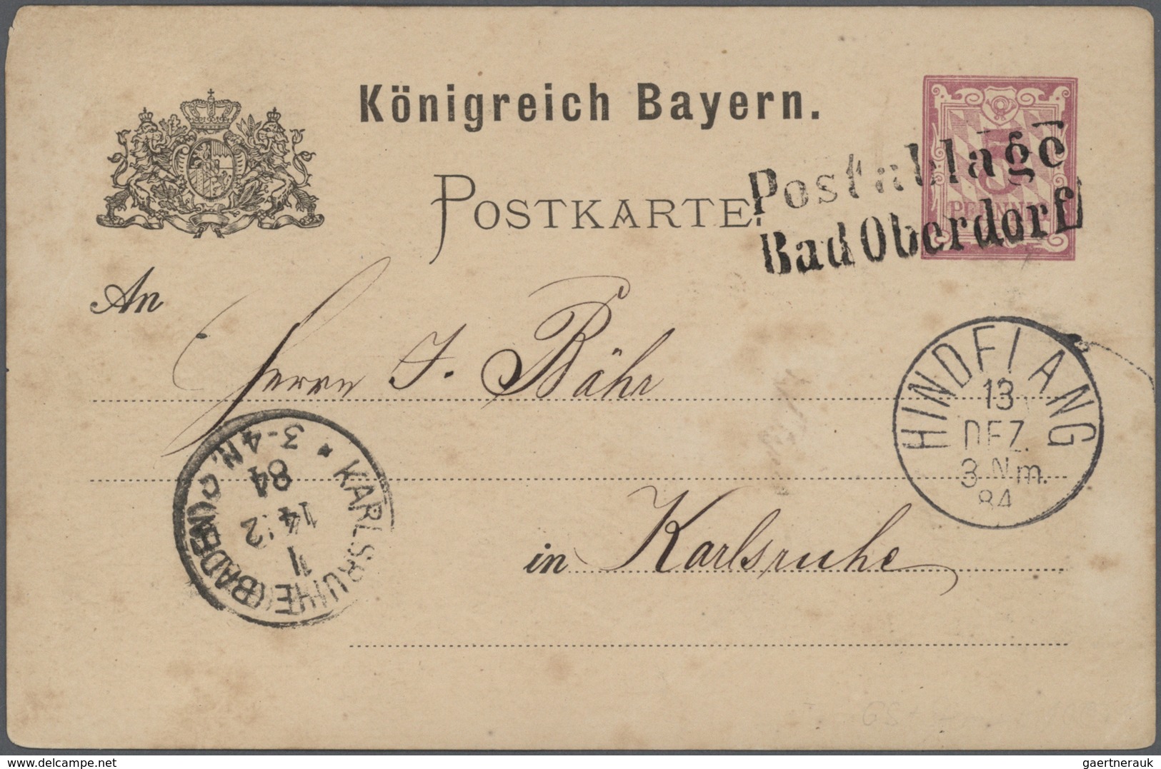 31224 Bayern - Ganzsachen: 1870/1920, vielseitige Partie von über 100 meist gebrauchten Ganzsachen, vorwie
