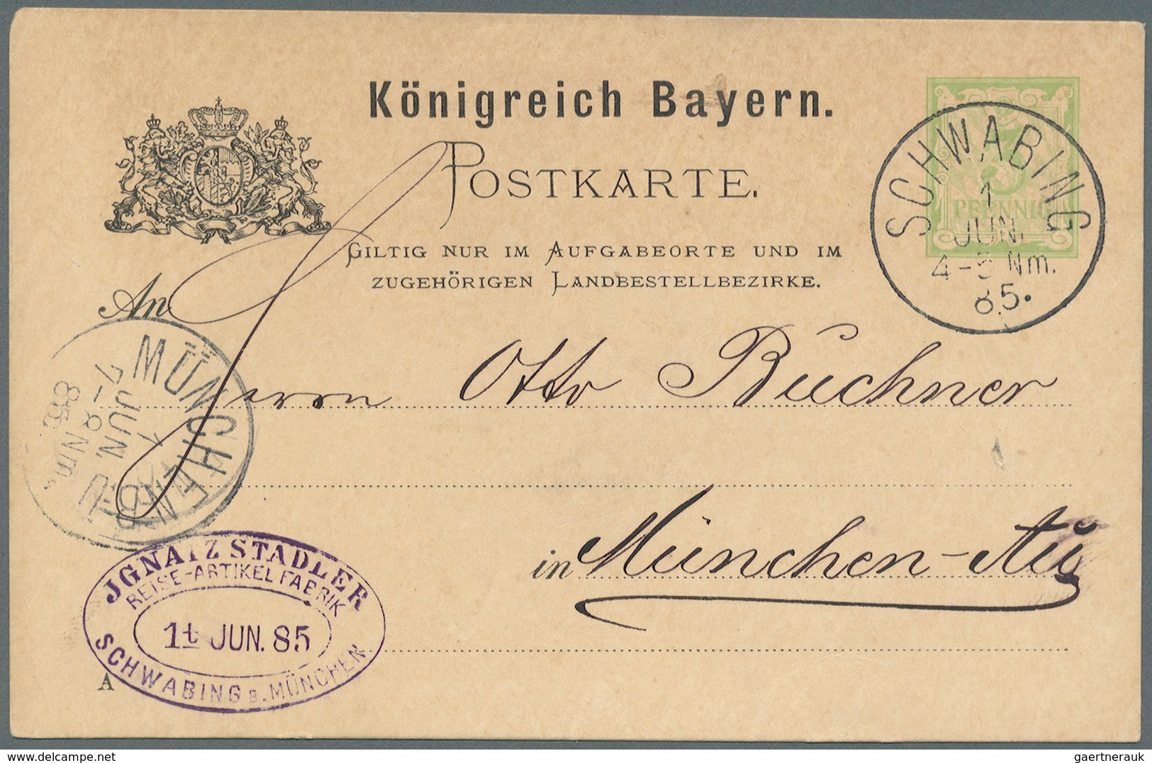 31225 Bayern - Ganzsachen: 1872/1920, Reichhaltige Sammlung von gebrauchten Postkarten, Postanweisungen, P