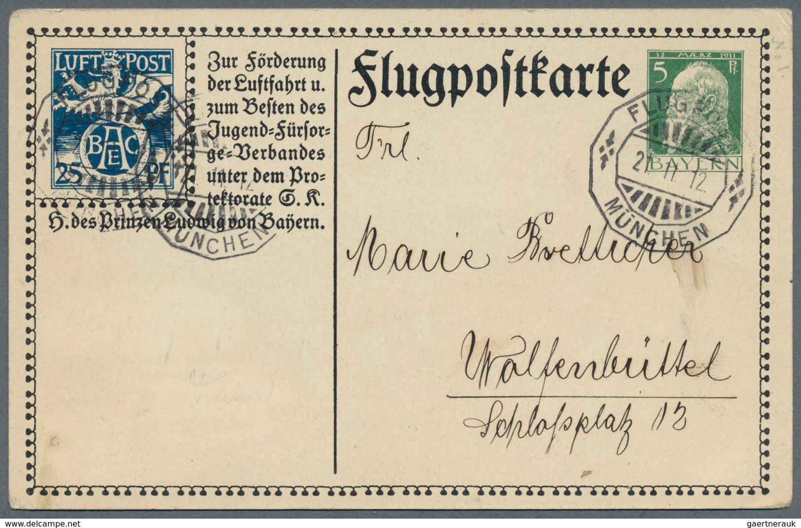 31226 Bayern - Ganzsachen: 1873/1920 ca., interessante Slg. mit ca.180 gebrauchten Ganzsachen, dabei Postk